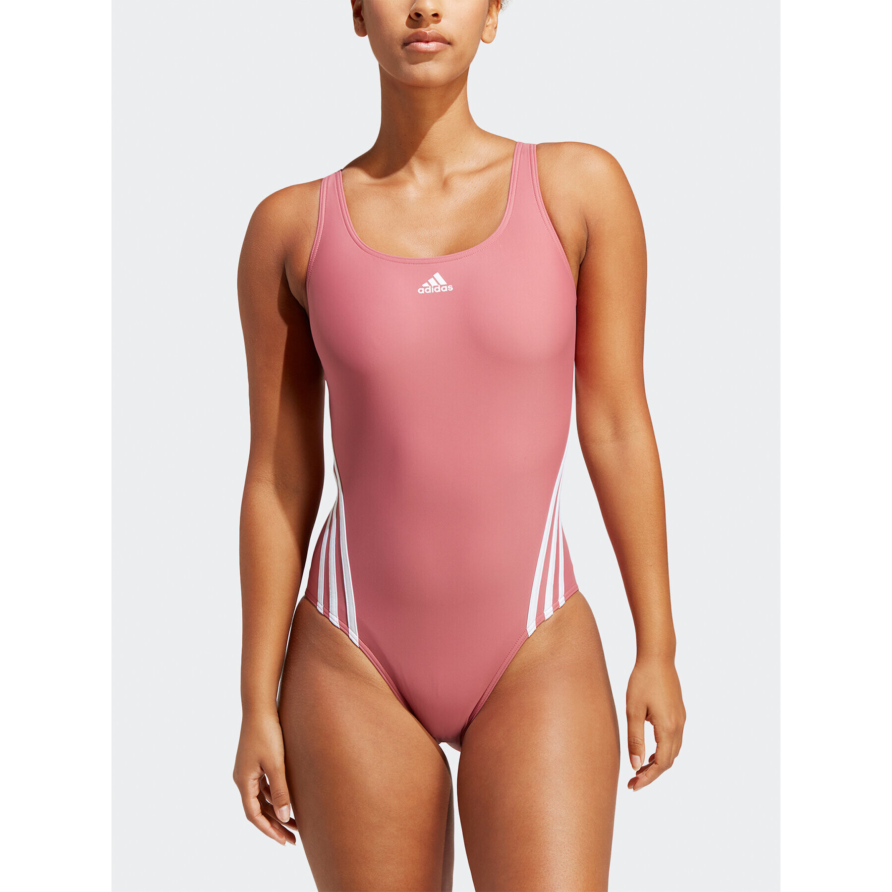 adidas Costum de baie 3-Stripes Swimsuit IB5993 Roz - Pled.ro