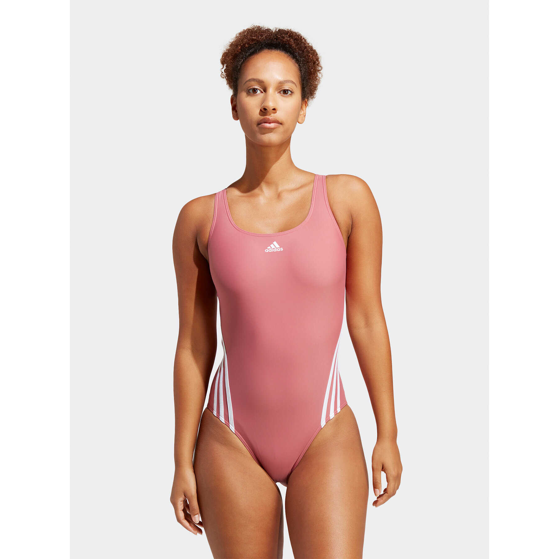 adidas Costum de baie 3-Stripes Swimsuit IB5993 Roz - Pled.ro