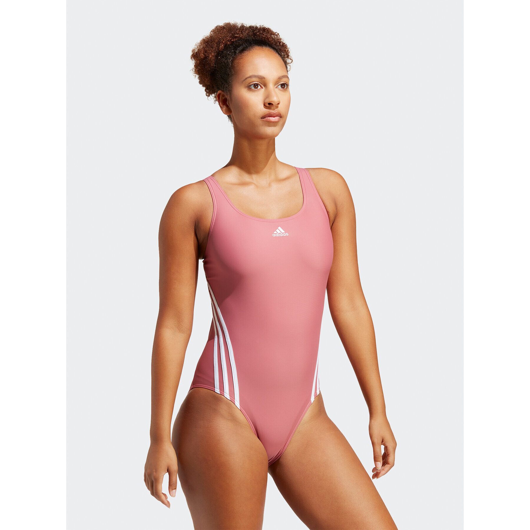 adidas Costum de baie 3-Stripes Swimsuit IB5993 Roz - Pled.ro