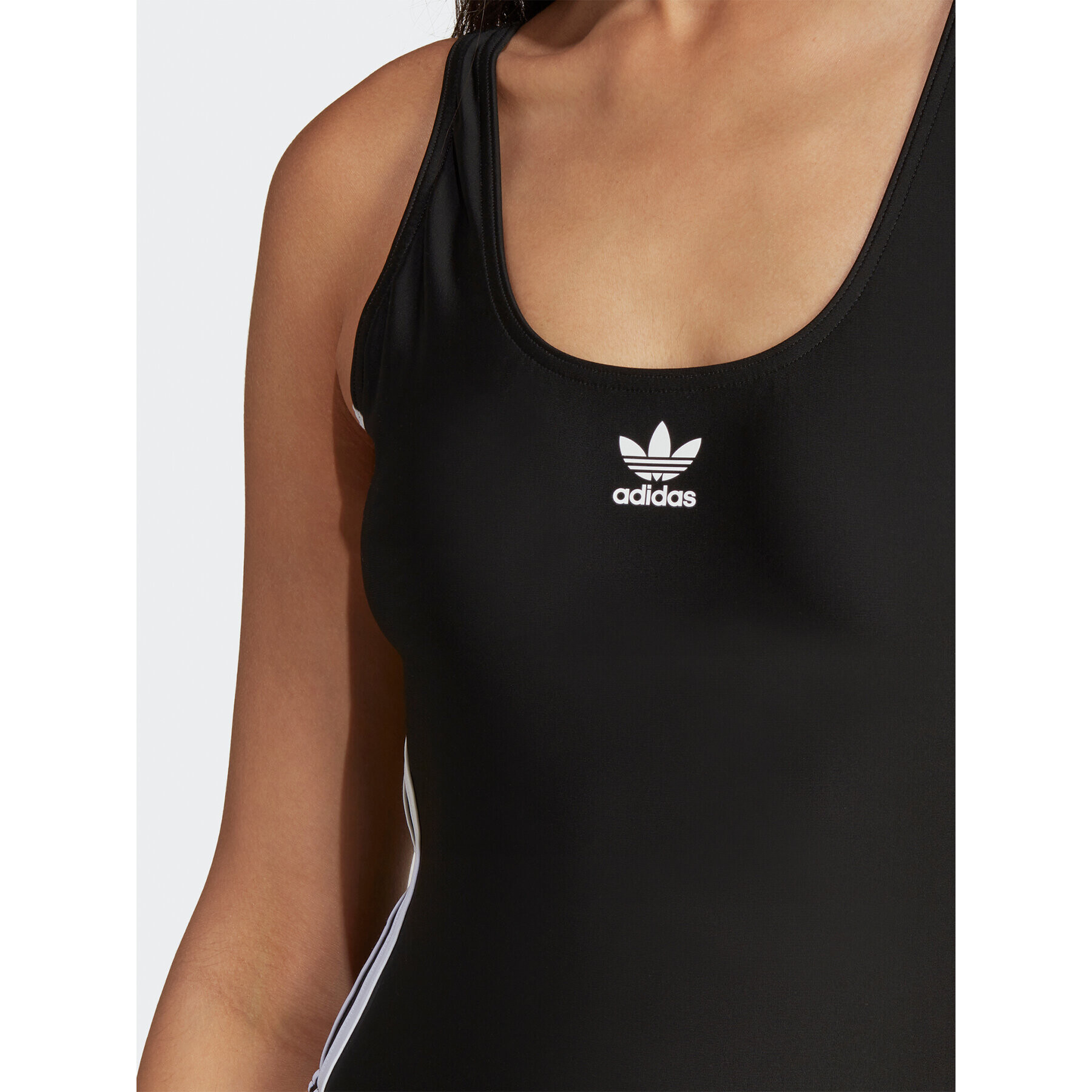 adidas Costum de baie Adicolor 3-Stripes Swimsuit HS5391 Negru Slim Fit - Pled.ro