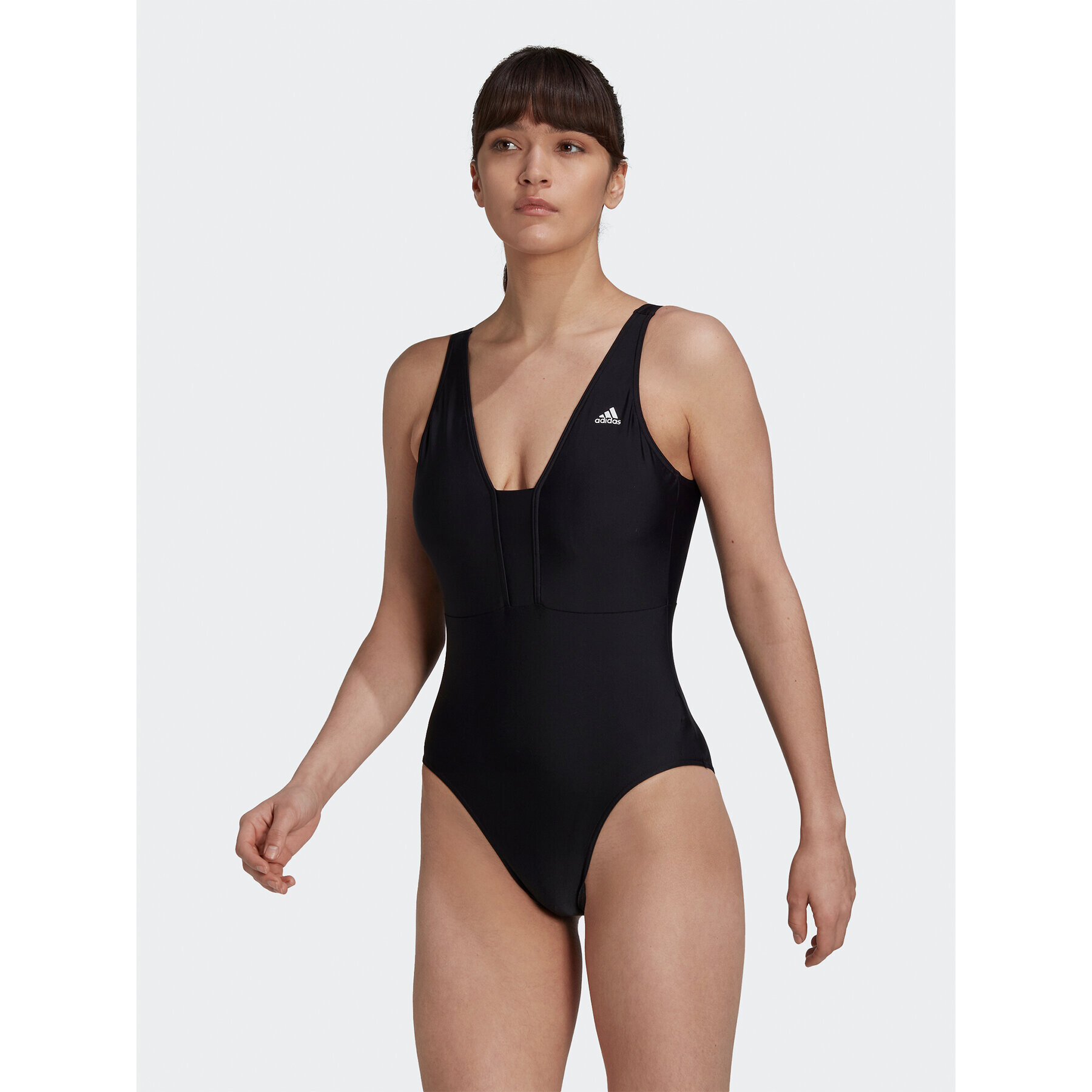 adidas Costum de baie Iconisea 3-Stripes Swimsuit HI1082 Negru Fitted Fit - Pled.ro