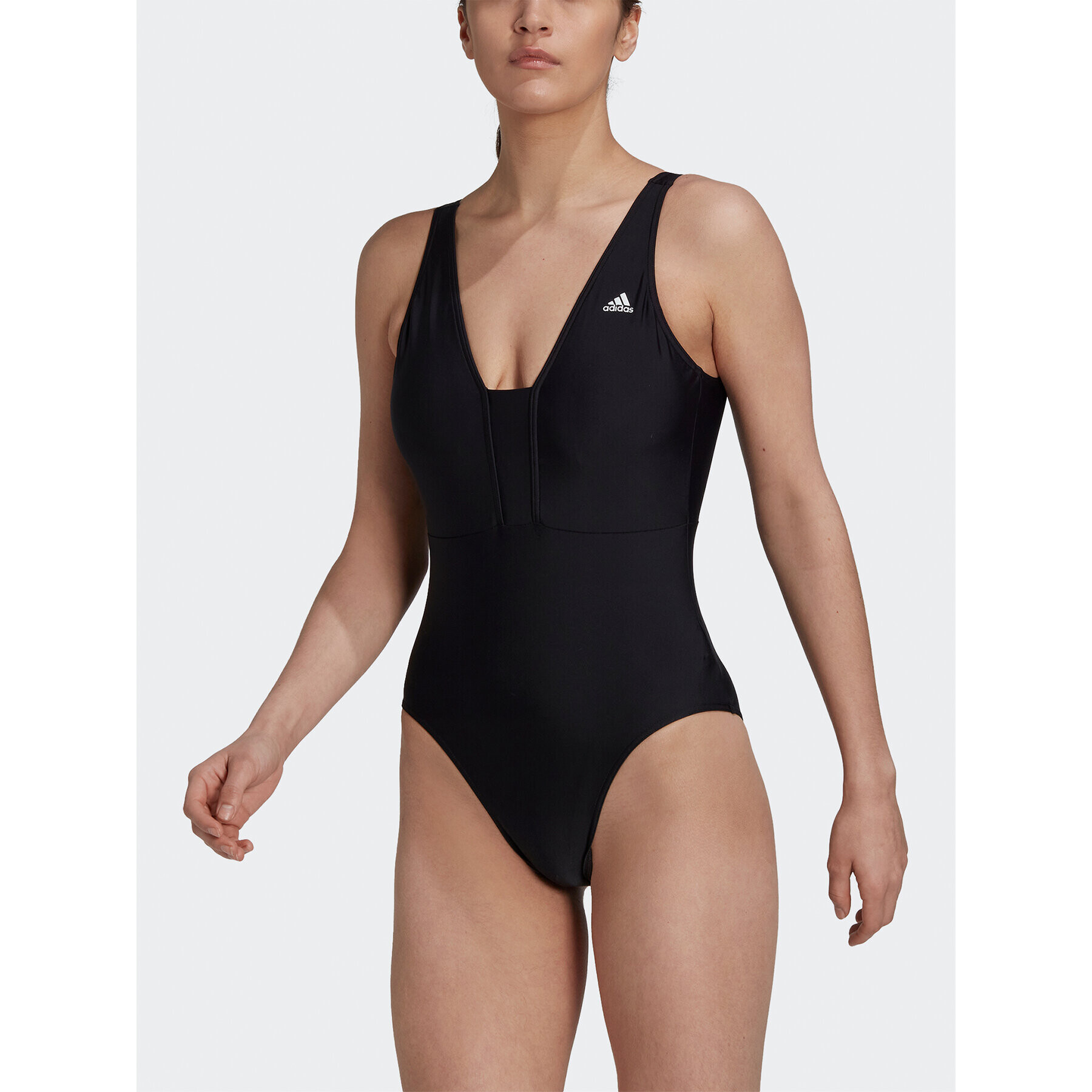 adidas Costum de baie Iconisea 3-Stripes Swimsuit HI1082 Negru Fitted Fit - Pled.ro