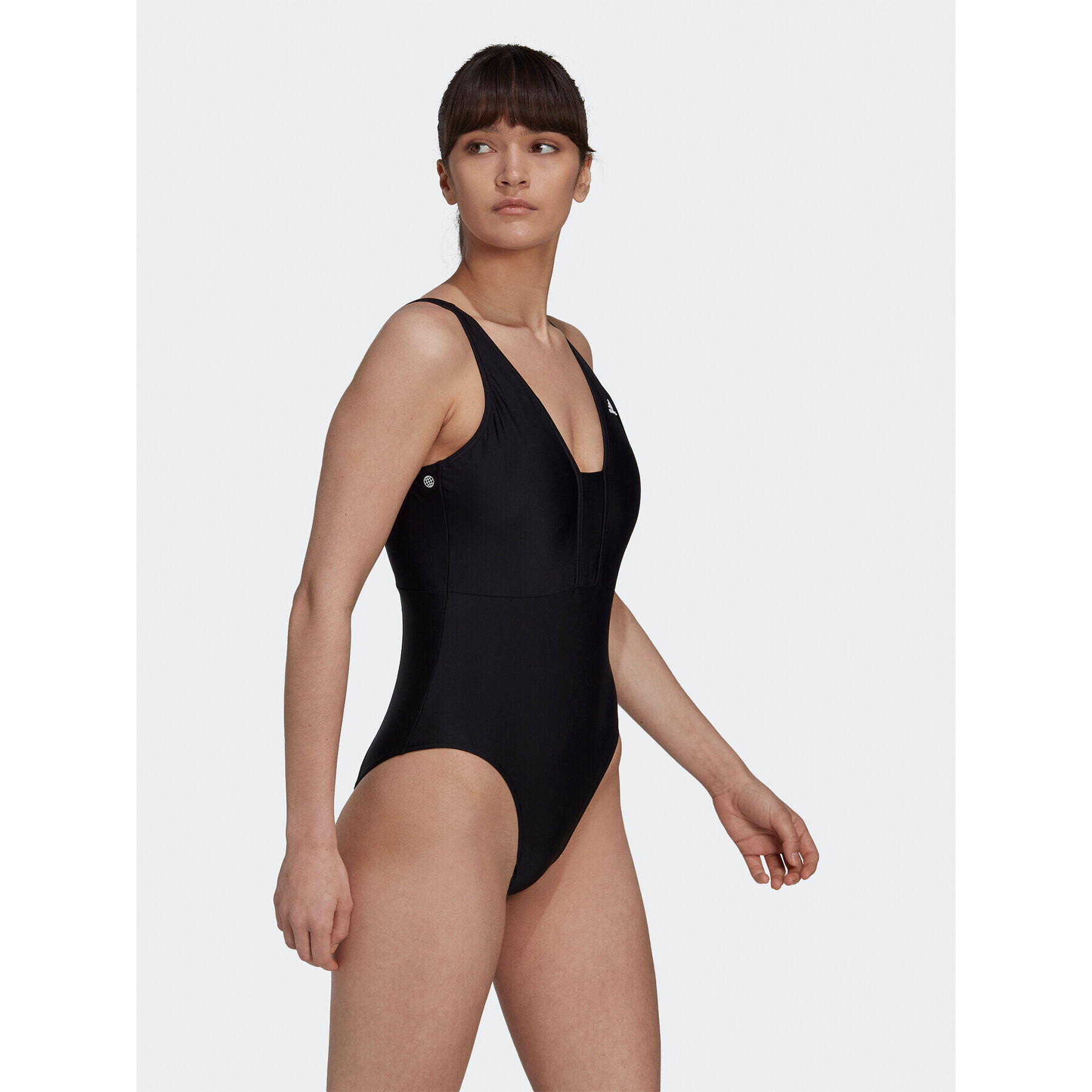 adidas Costum de baie Iconisea 3-Stripes Swimsuit HI1082 Negru Fitted Fit - Pled.ro