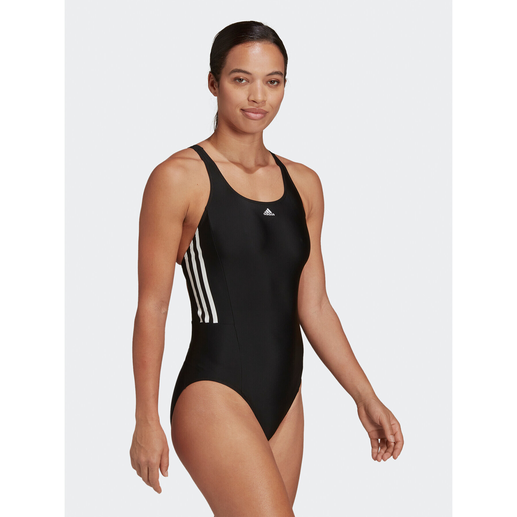 adidas Costum de baie Mid 3-Stripes Swimsuit HA5993 Negru - Pled.ro