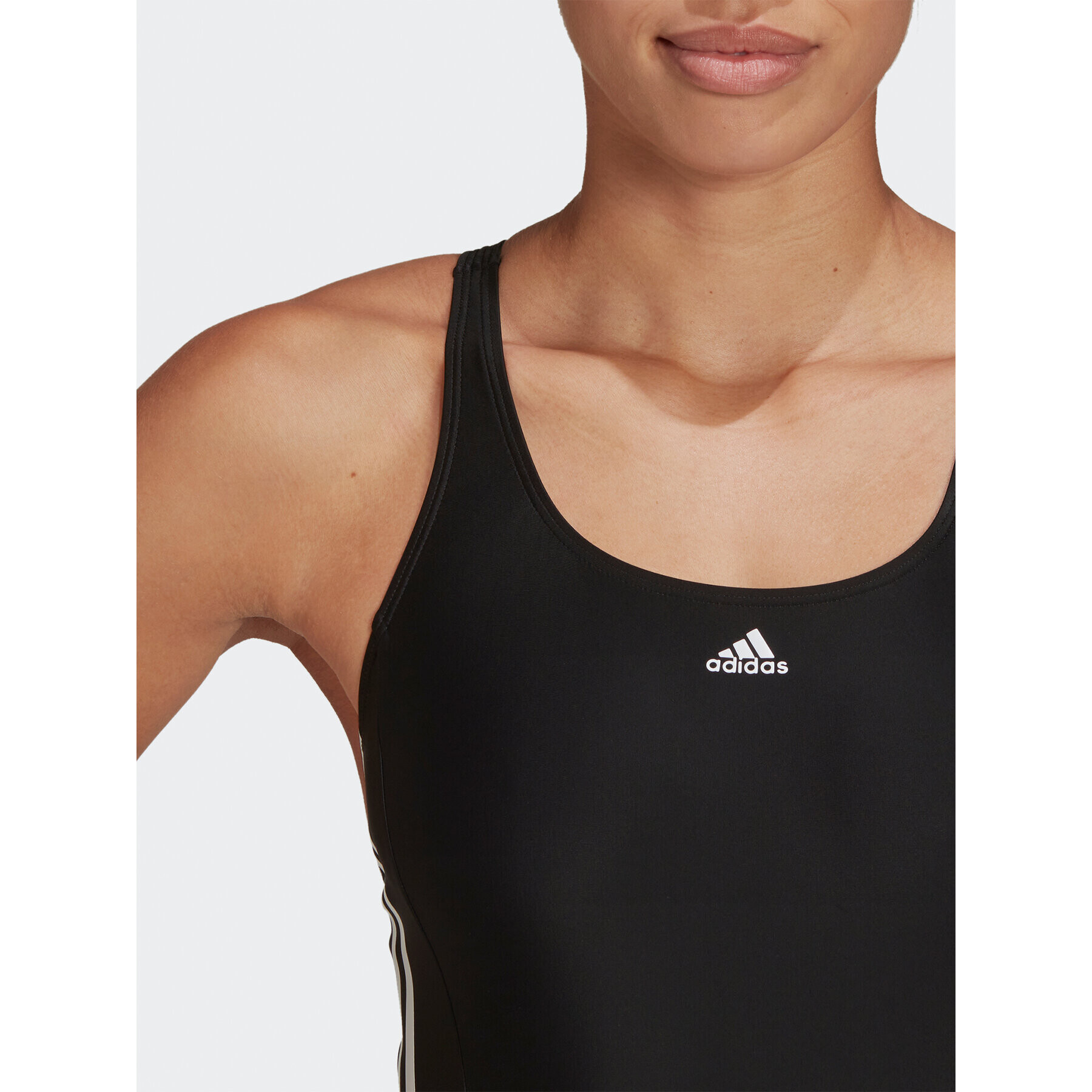 adidas Costum de baie Mid 3-Stripes Swimsuit HA5993 Negru - Pled.ro