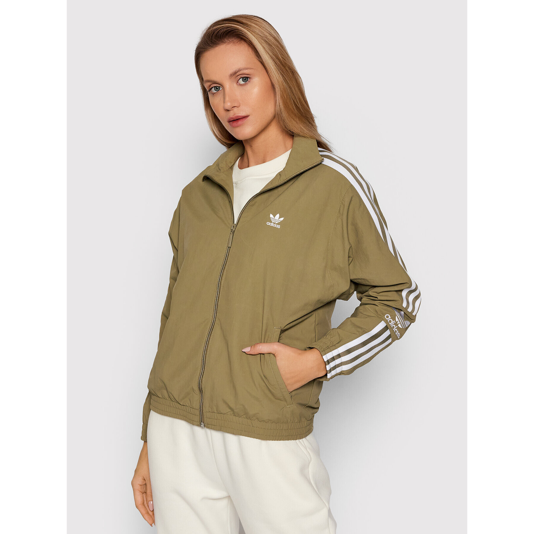 adidas Geacă adicolor Classics Lock-Up Track Top H20544 Verde Regular Fit - Pled.ro