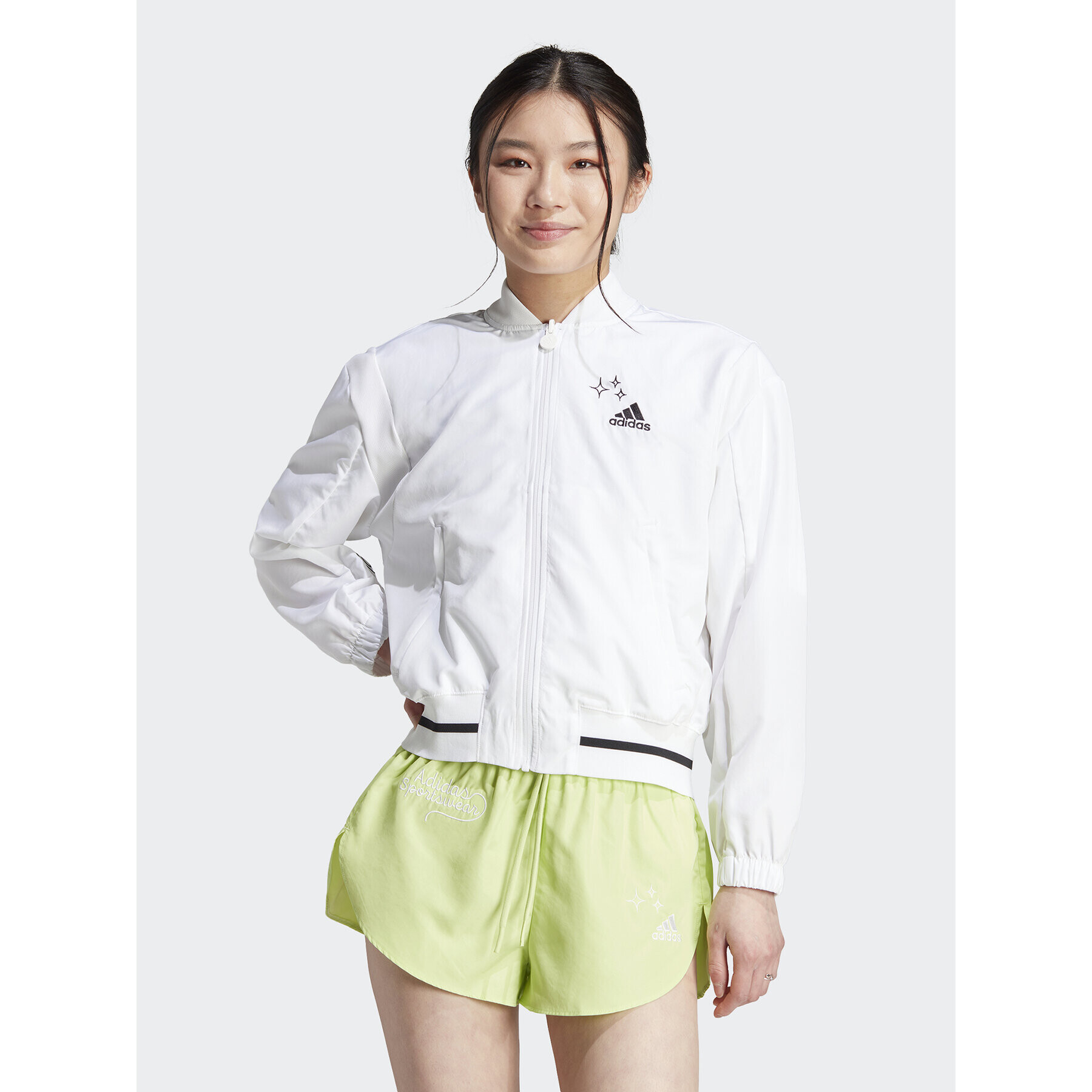 adidas Geacă bomber Scribble IA3137 Alb Loose Fit - Pled.ro