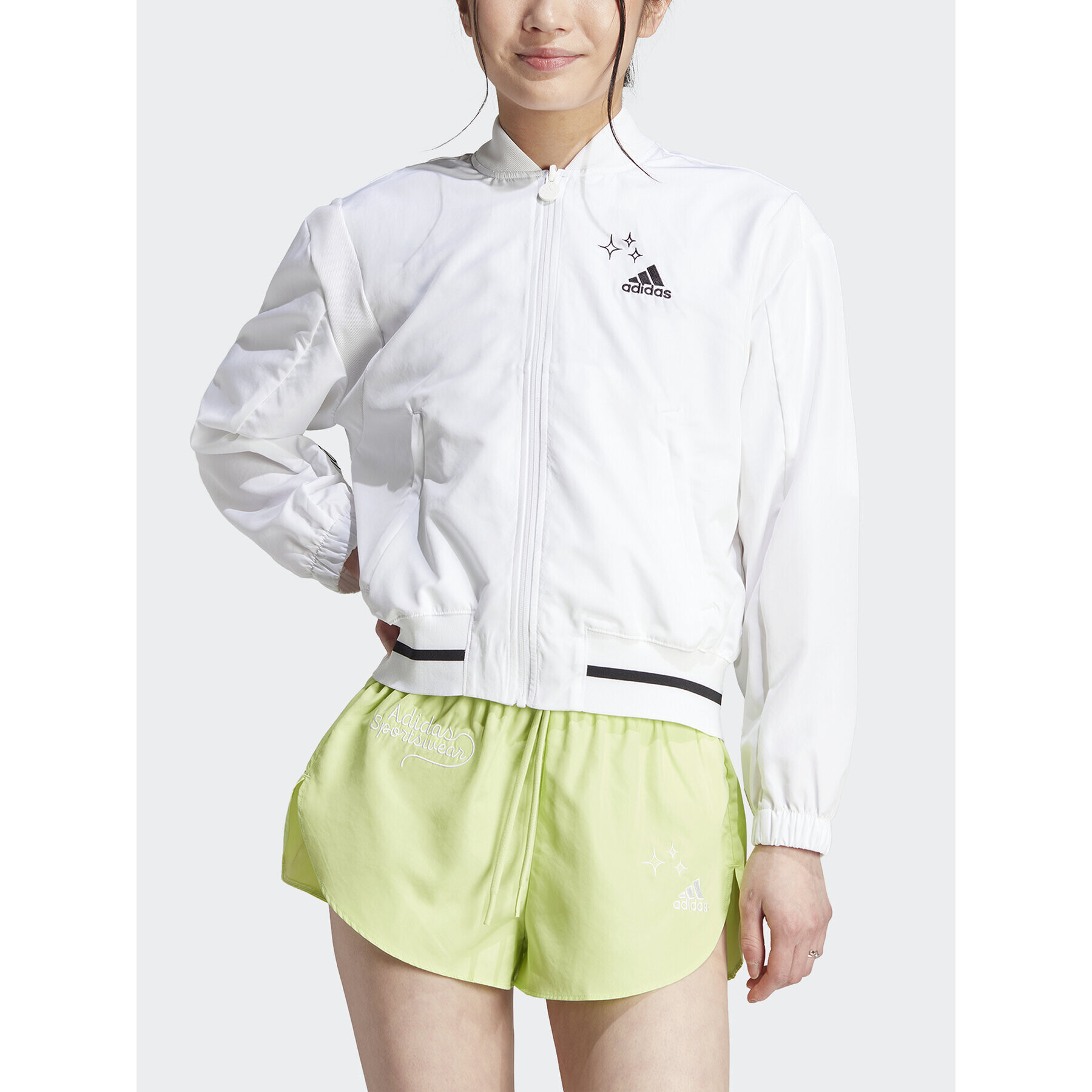 adidas Geacă bomber Scribble IA3137 Alb Loose Fit - Pled.ro