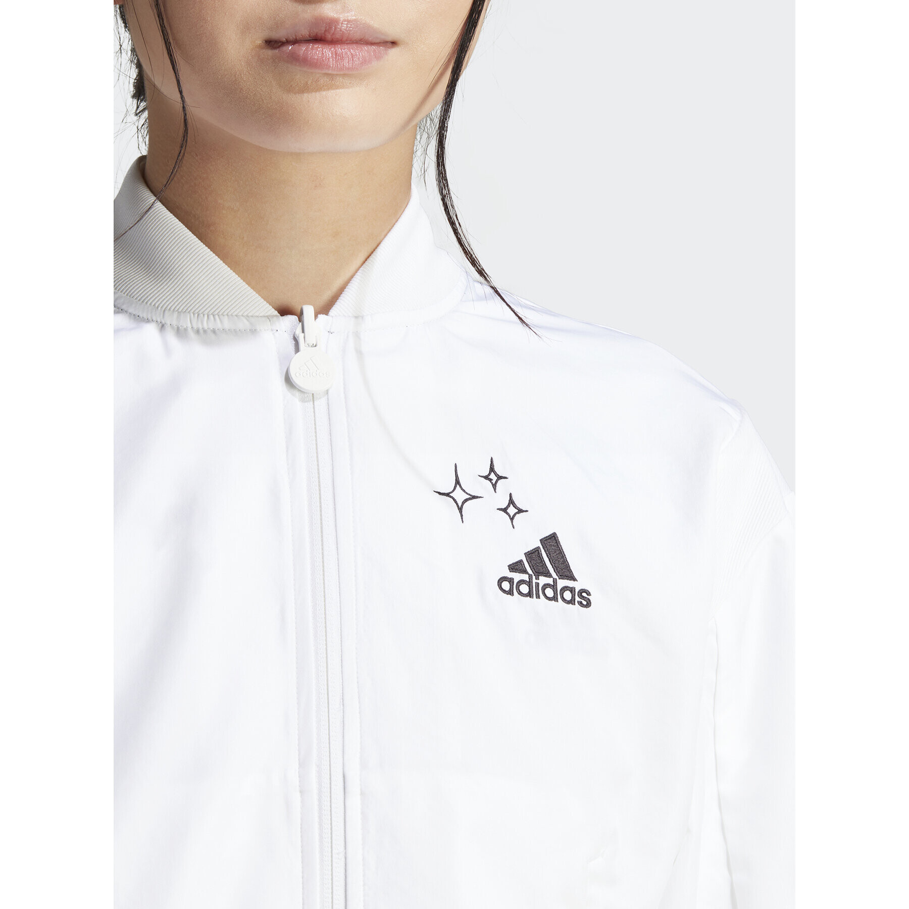 adidas Geacă bomber Scribble IA3137 Alb Loose Fit - Pled.ro