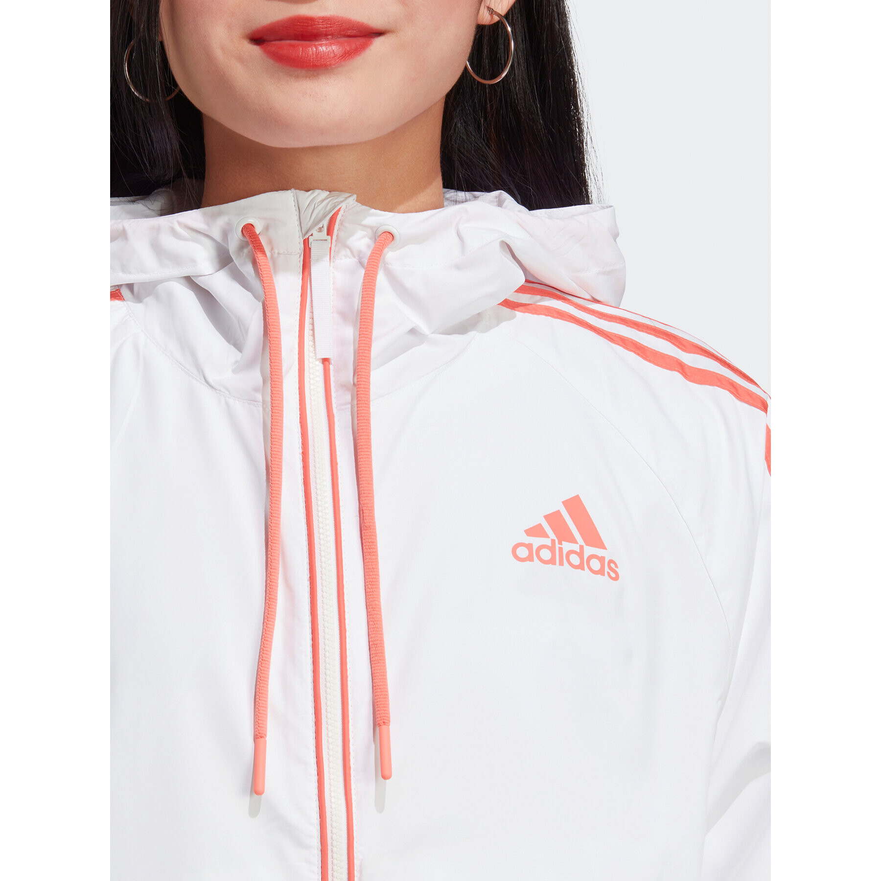 adidas Geacă BSC 3-Stripes Wind Jacket HT8752 Alb Loose Fit - Pled.ro