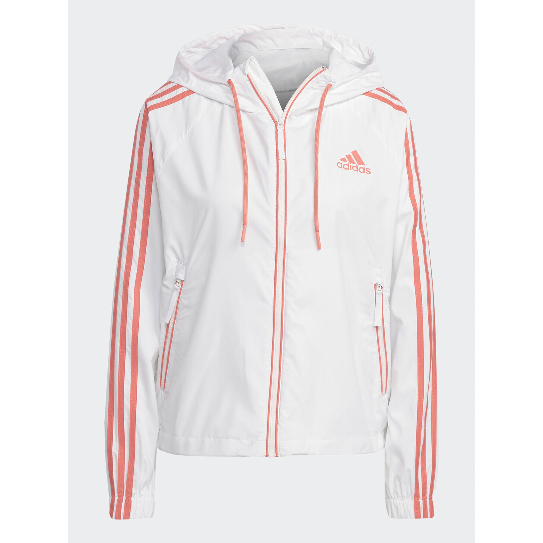 adidas Geacă BSC 3-Stripes Wind Jacket HT8752 Alb Loose Fit - Pled.ro