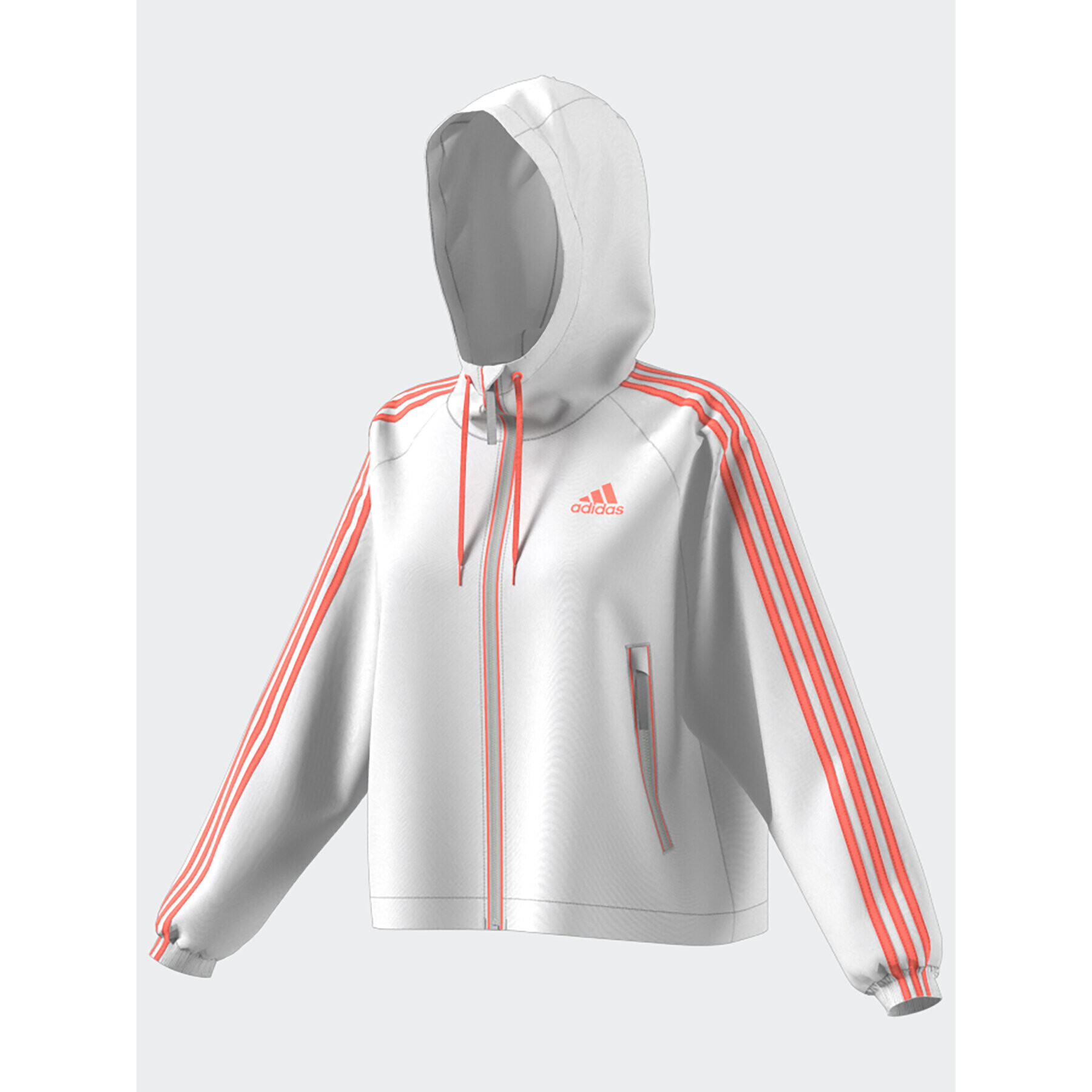 adidas Geacă BSC 3-Stripes Wind Jacket HT8752 Alb Loose Fit - Pled.ro