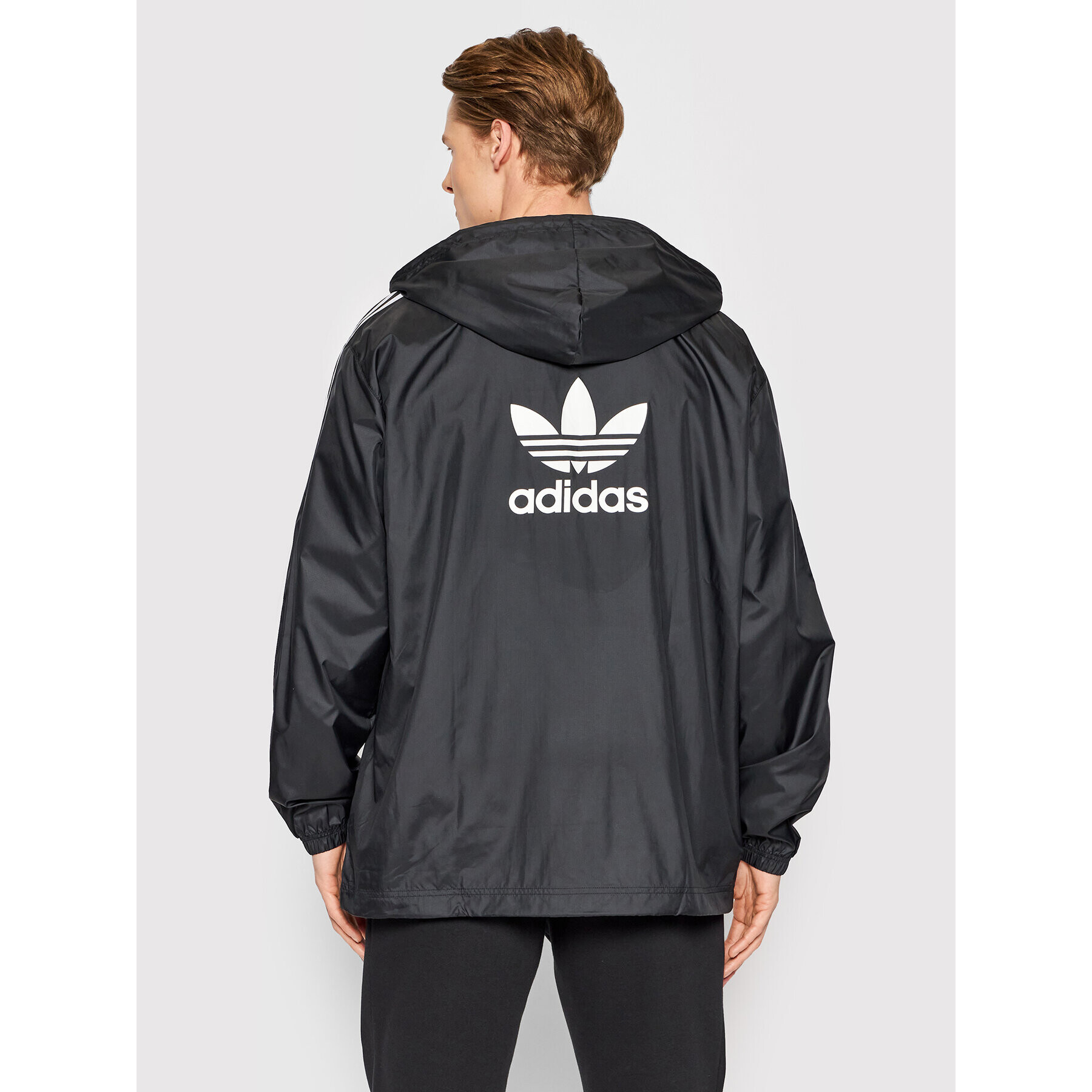 adidas Geacă de vânt adicolor 3-Stripes HB9489 Negru Loose Fit - Pled.ro