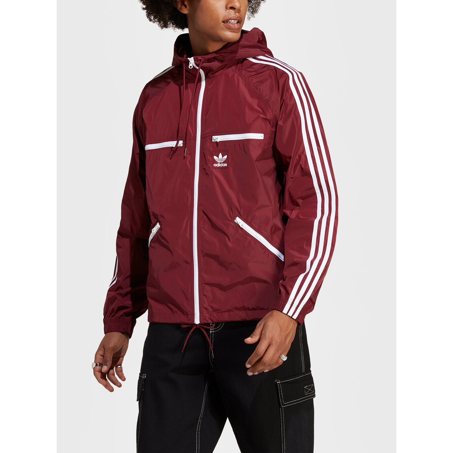 adidas Geacă de vânt Adicolor Classics Windbreaker IB9960 Roșu Loose Fit - Pled.ro