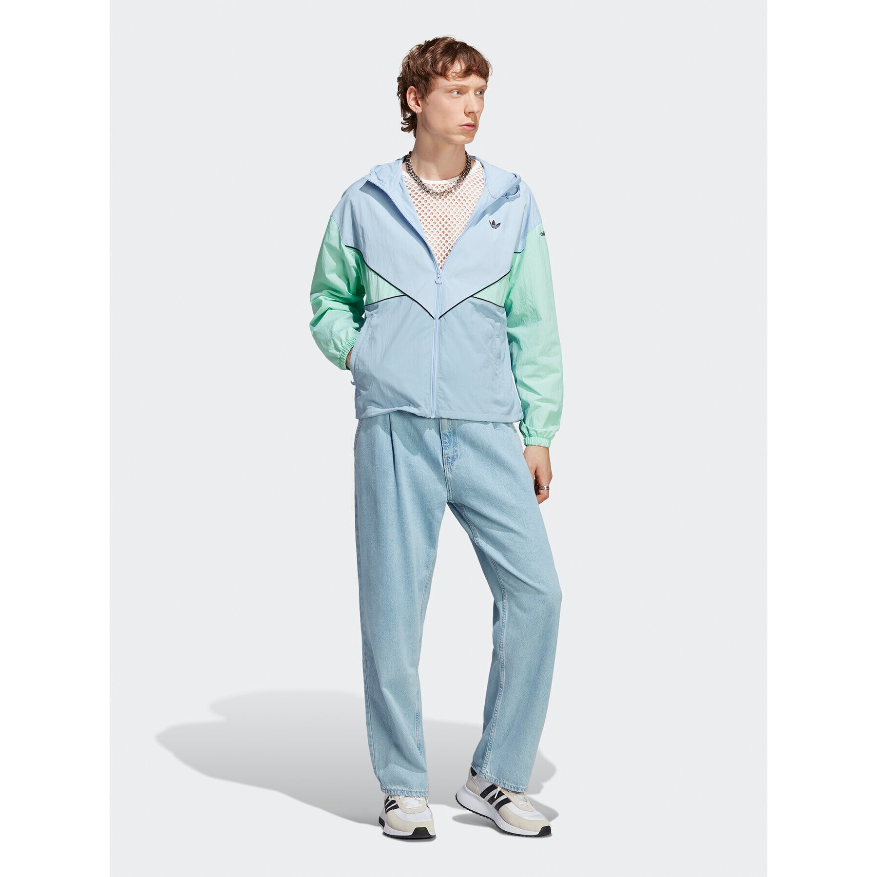 adidas Geacă de vânt Adicolor Seasonal Archive Windbreaker HR8934 Albastru Loose Fit - Pled.ro