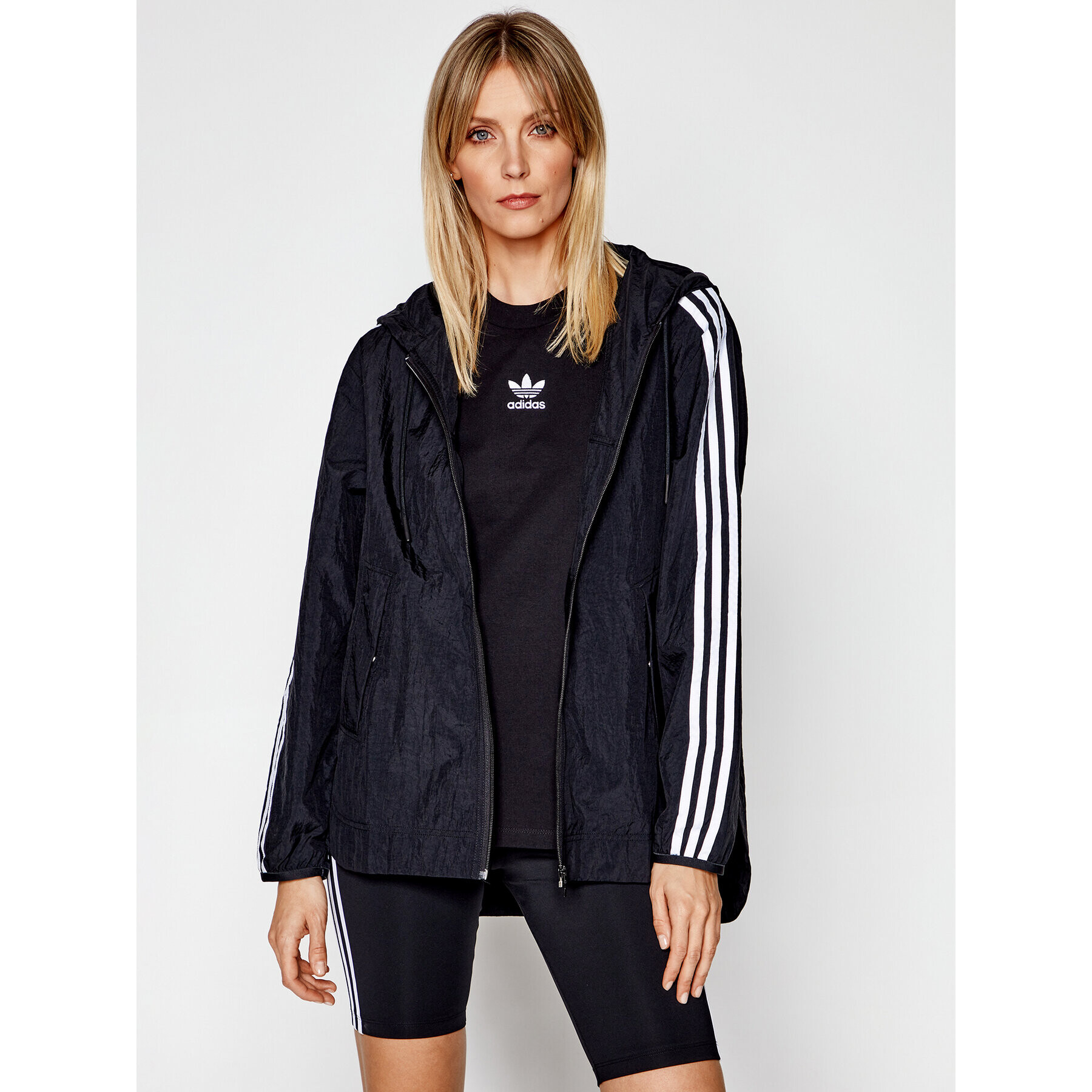 adidas Geacă de vânt Windbreaker GN2780 Negru Loose Fit - Pled.ro