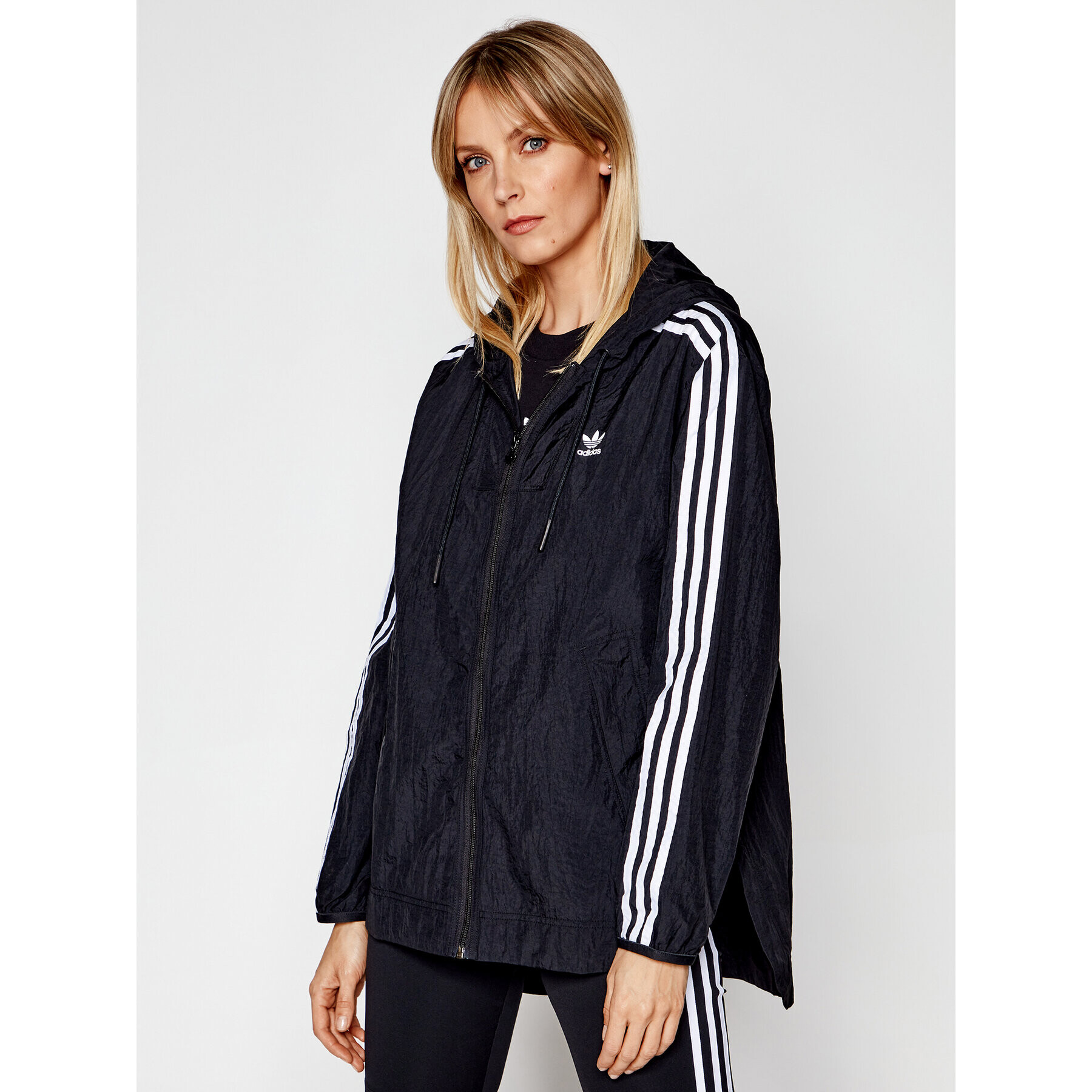 adidas Geacă de vânt Windbreaker GN2780 Negru Loose Fit - Pled.ro