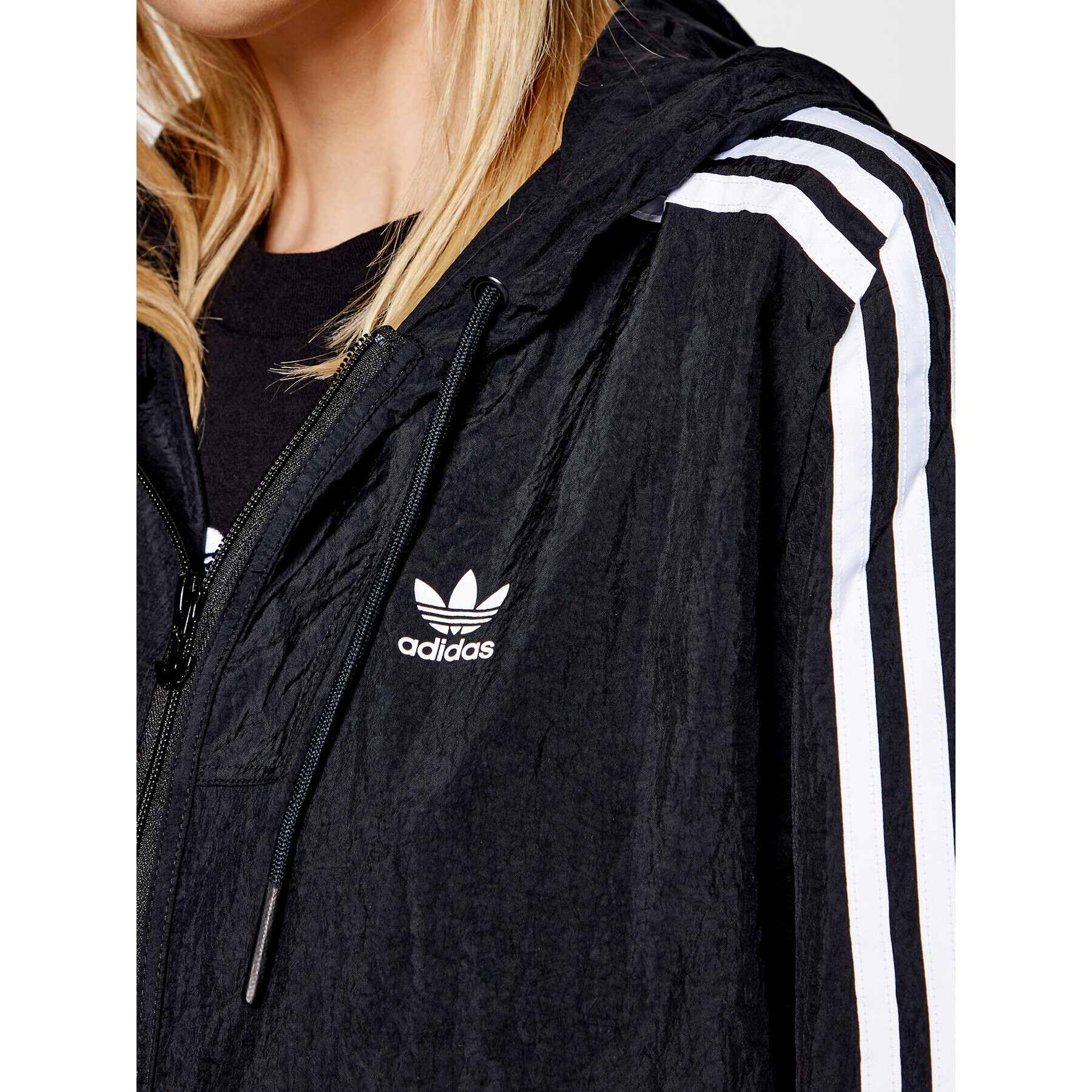 adidas Geacă de vânt Windbreaker GN2780 Negru Loose Fit - Pled.ro