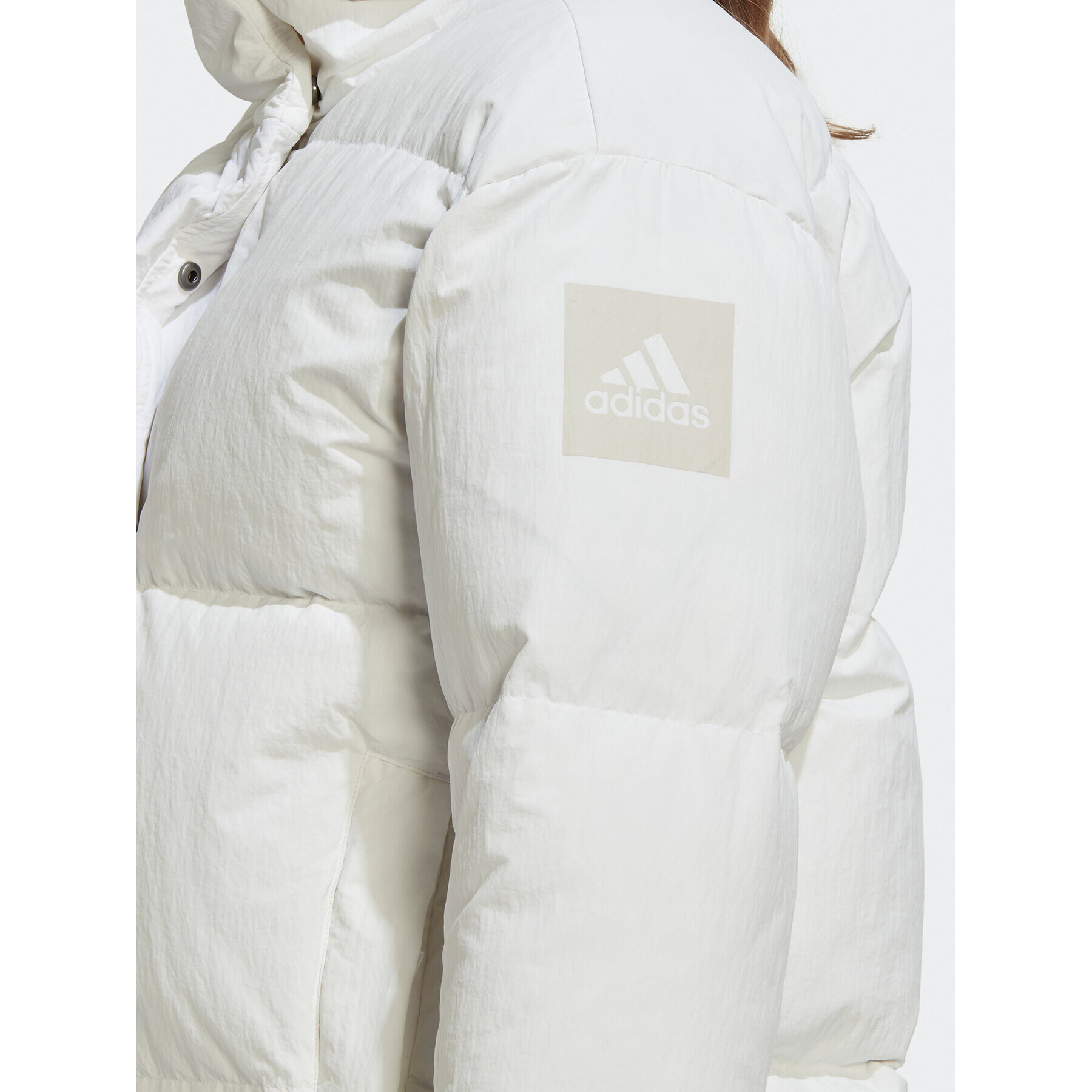 adidas Geacă din puf Big Baffle HN9935 Alb Loose Fit - Pled.ro