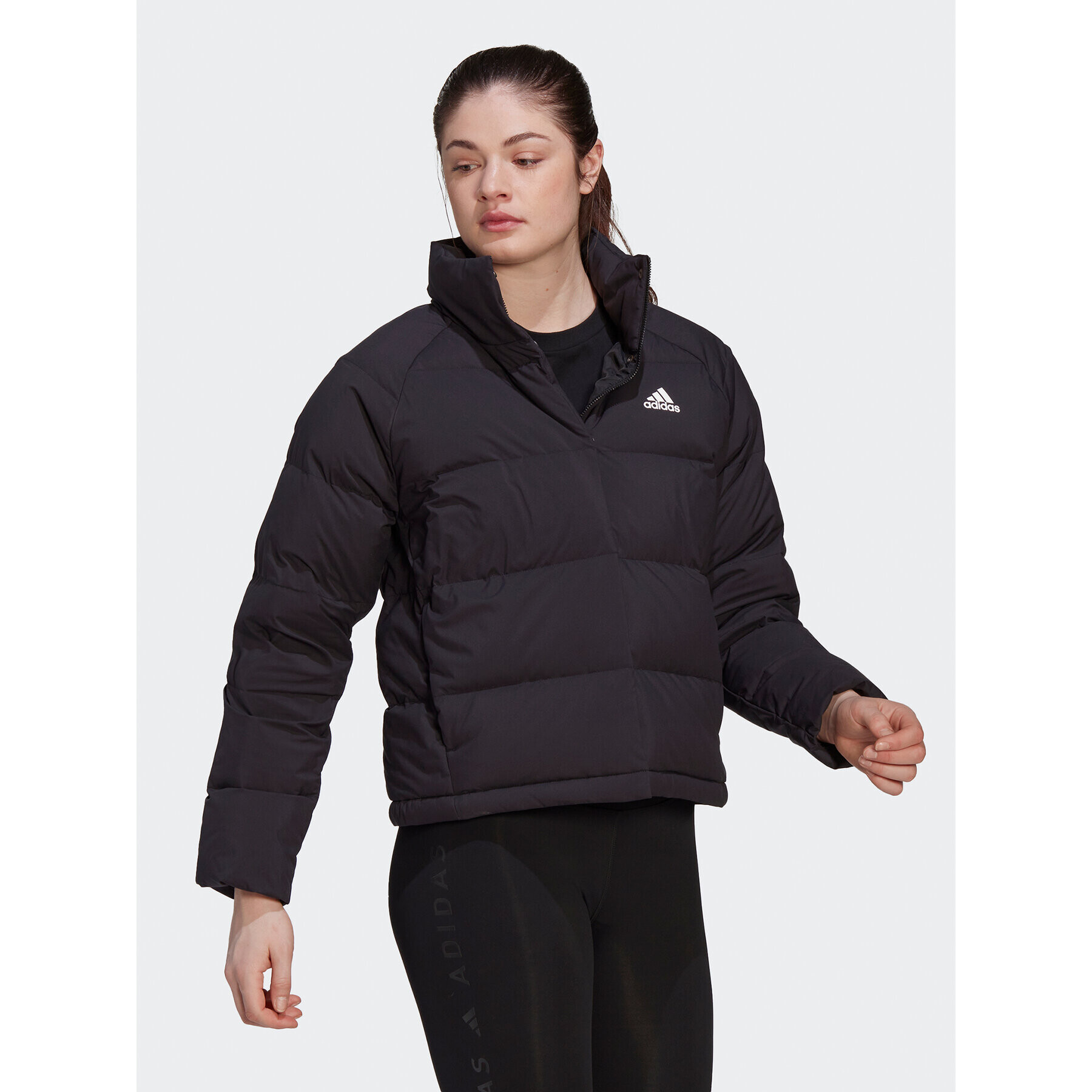 adidas Geacă din puf Helionic Relaxed Down HG8696 Negru Loose Fit - Pled.ro