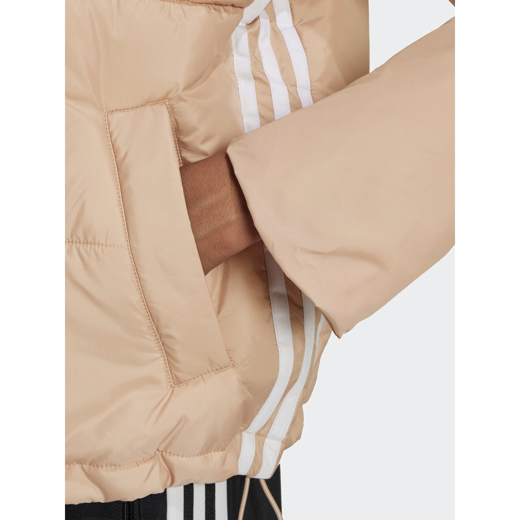 adidas Geacă Short Puffer Jacket HM2614 Bej Loose Fit - Pled.ro