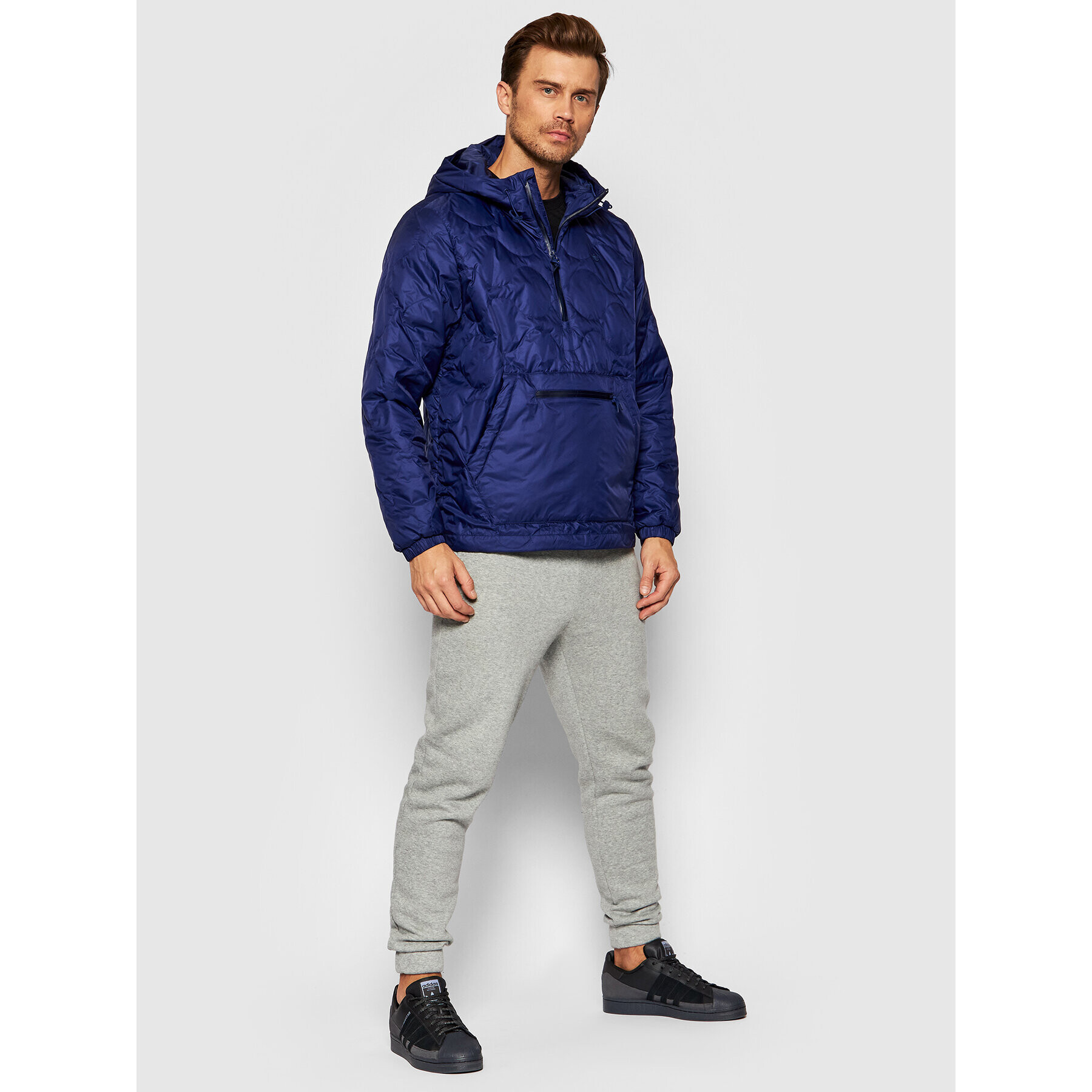 adidas Geacă fără fermoar Quilted H13589 Bleumarin Regular Fit - Pled.ro