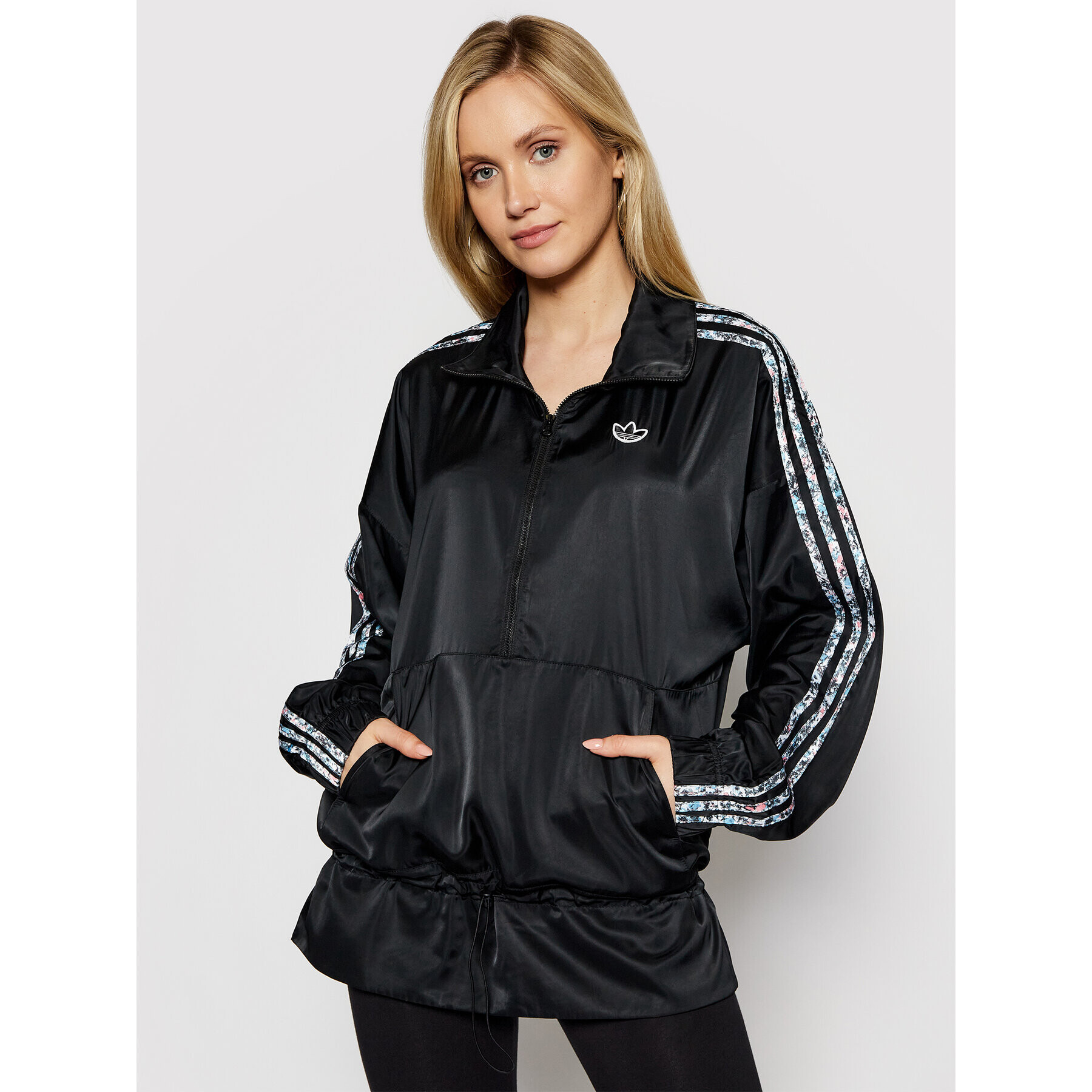 adidas Geacă fără fermoar Half-Zip GN3105 Negru Regular Fit - Pled.ro