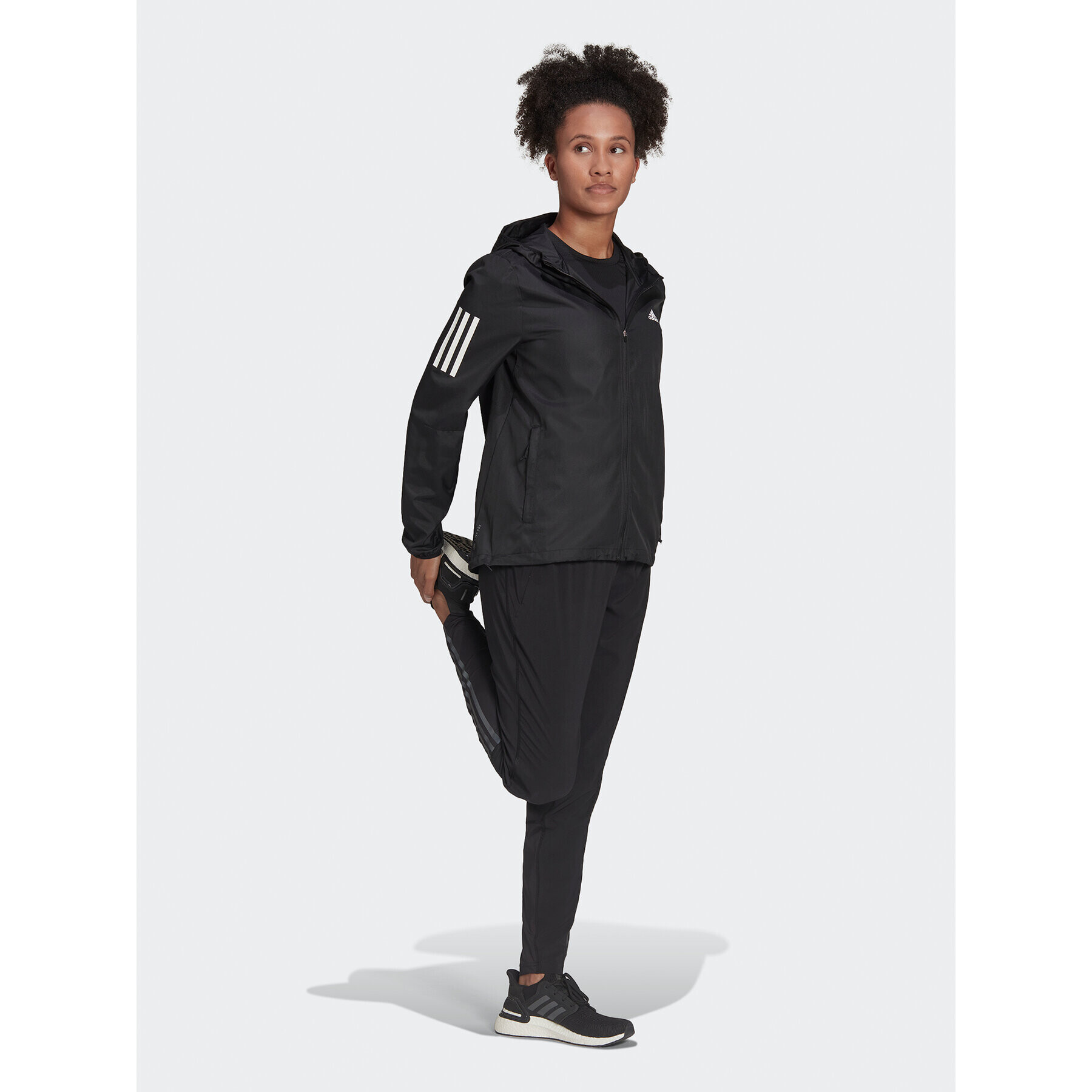 adidas Geacă Own the Run Hooded Running Windbreaker H59271 Negru Regular Fit - Pled.ro