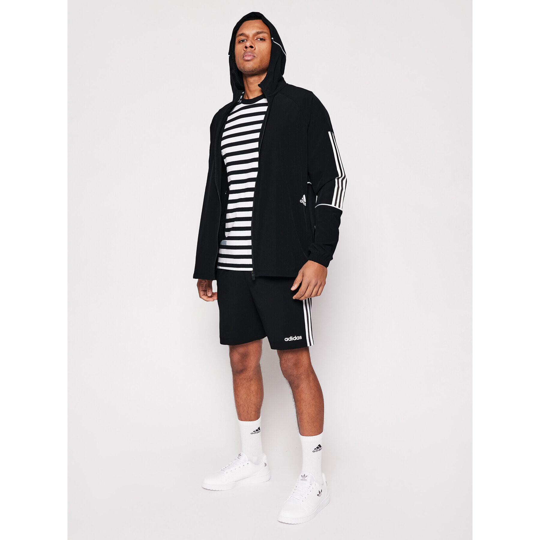 adidas Geacă Player 3-Stripes GL4799 Negru Relaxed Fit - Pled.ro