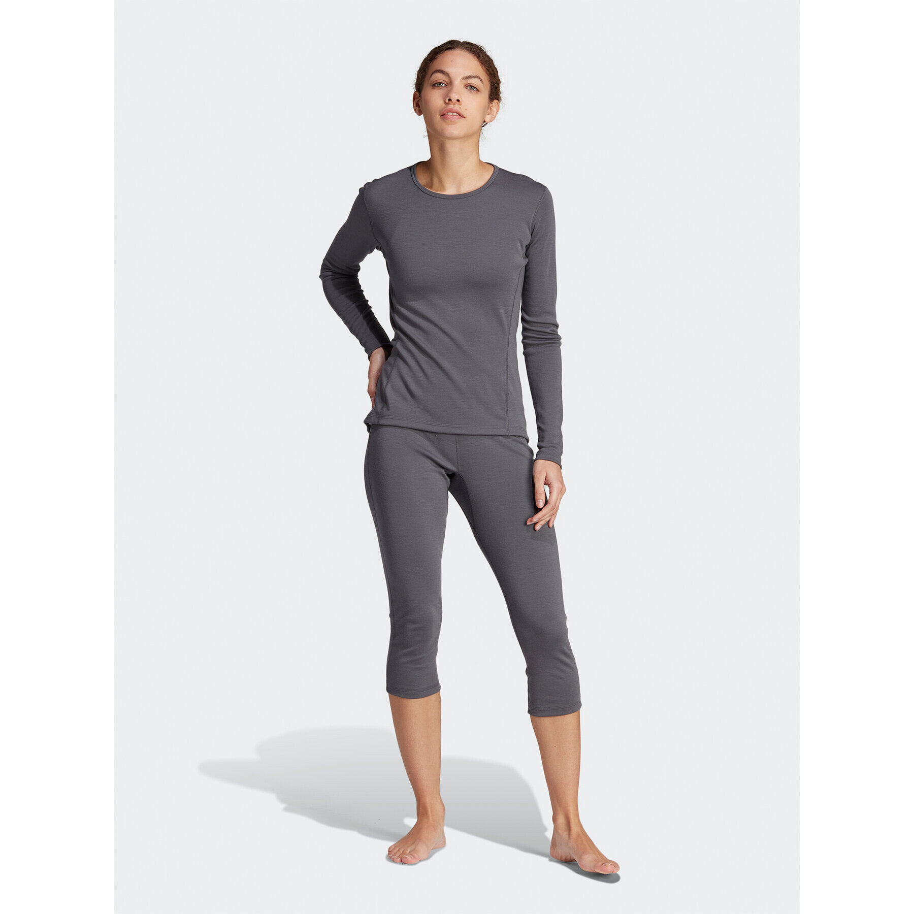 adidas Lenjerie de corp termoactivă partea de sus Xperior Merino 260 HZ8546 Gri Slim Fit - Pled.ro