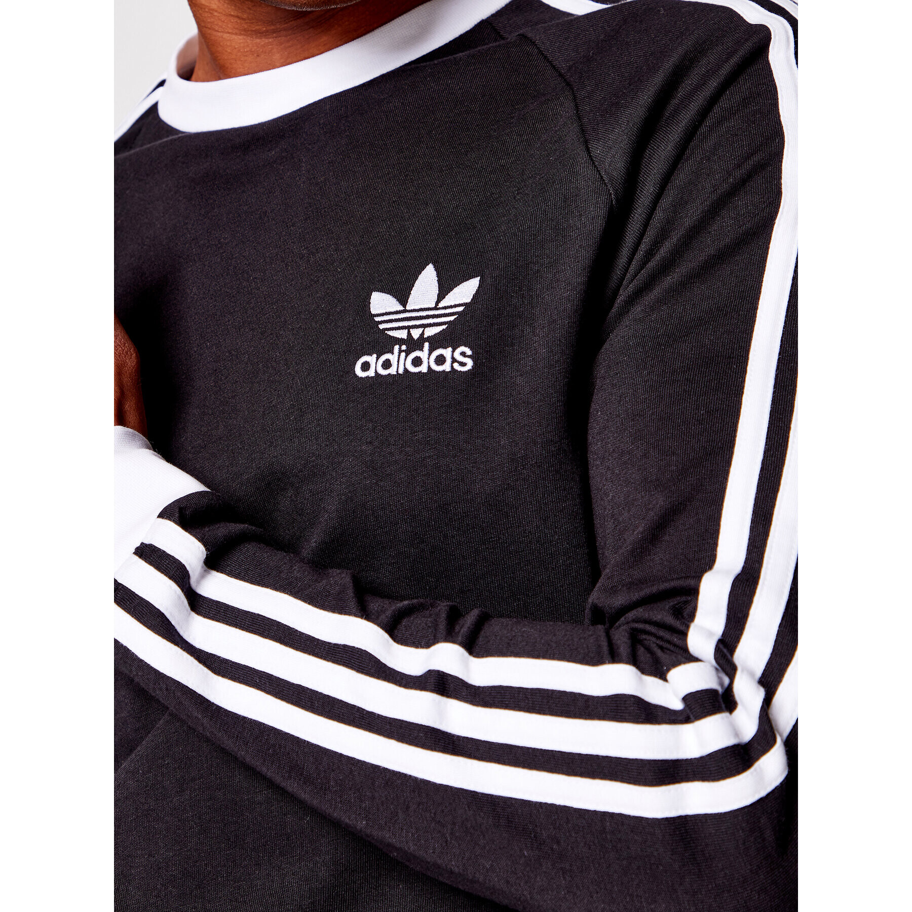 adidas Longsleeve adicolor Classics 3-Stripes GN3478 Negru Slim Fit - Pled.ro