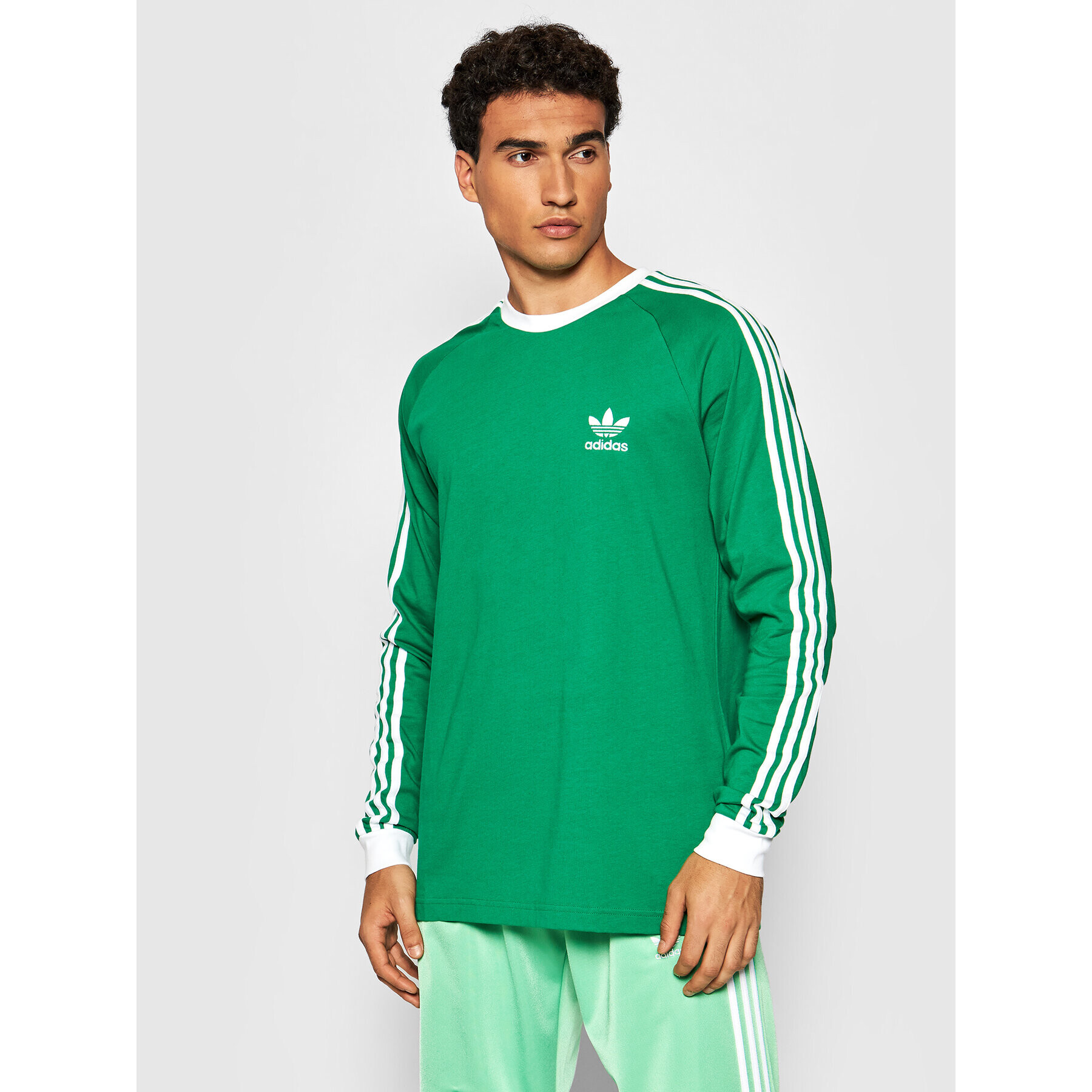 adidas Longsleeve adicolor Classics 3-Stripes H37778 Verde Slim Fit - Pled.ro