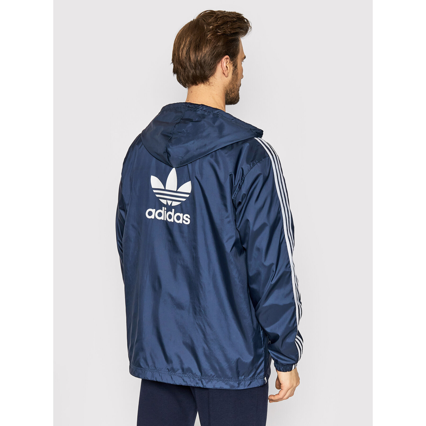 adidas Geacă de vânt adicolor 3-Stripes HB9491 Bleumarin Loose Fit - Pled.ro