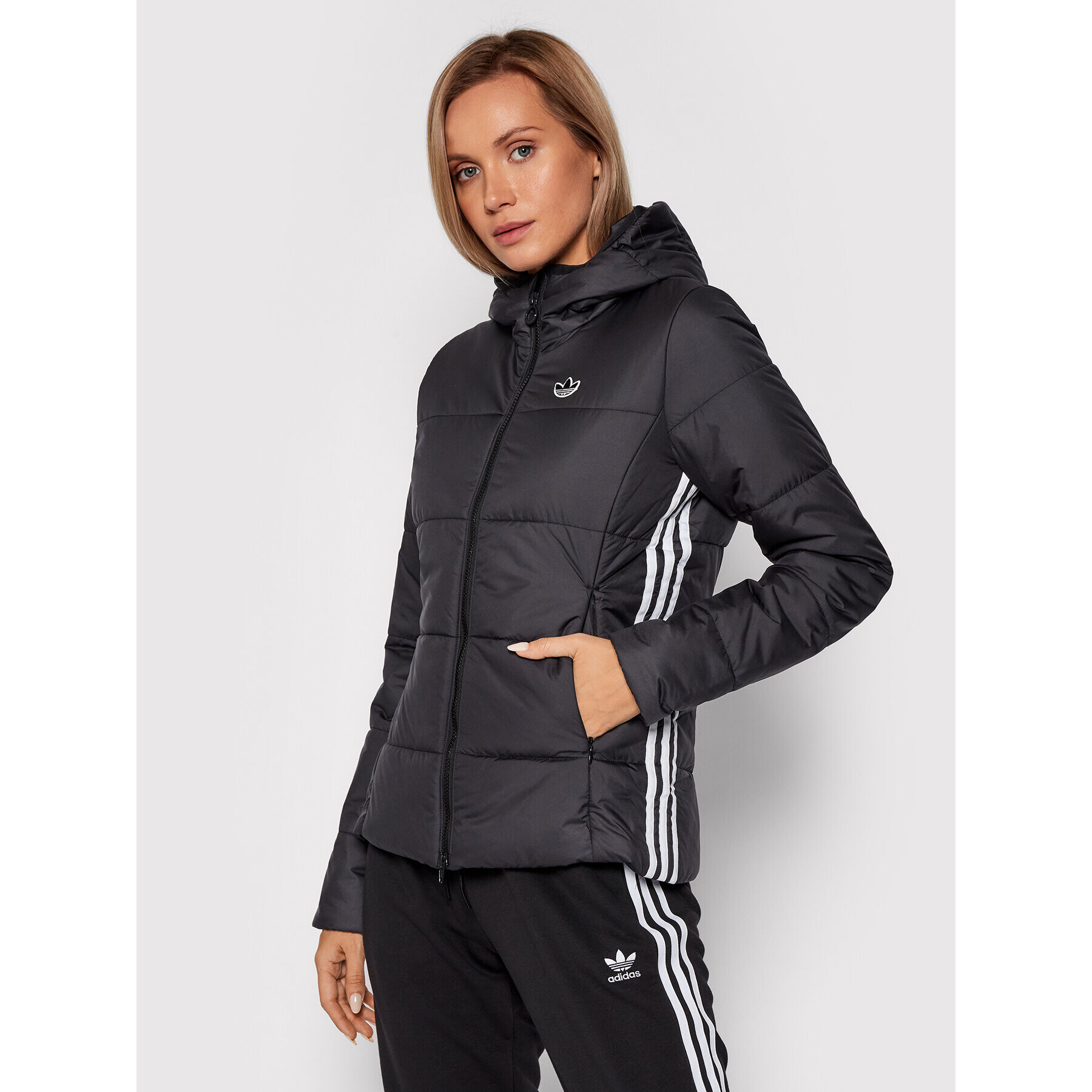 adidas Geacă din puf GD2507 Negru Slim Fit - Pled.ro