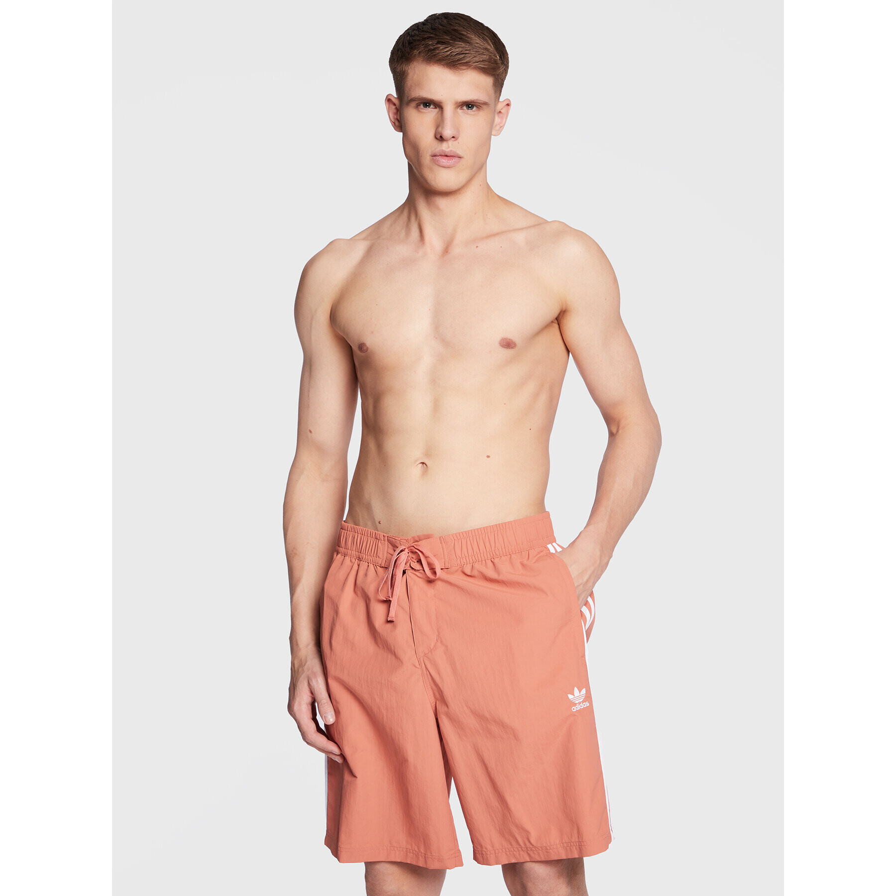 adidas Pantaloni scurți pentru înot adicolor 3-Stripes HK7388 Portocaliu Relaxed Fit - Pled.ro