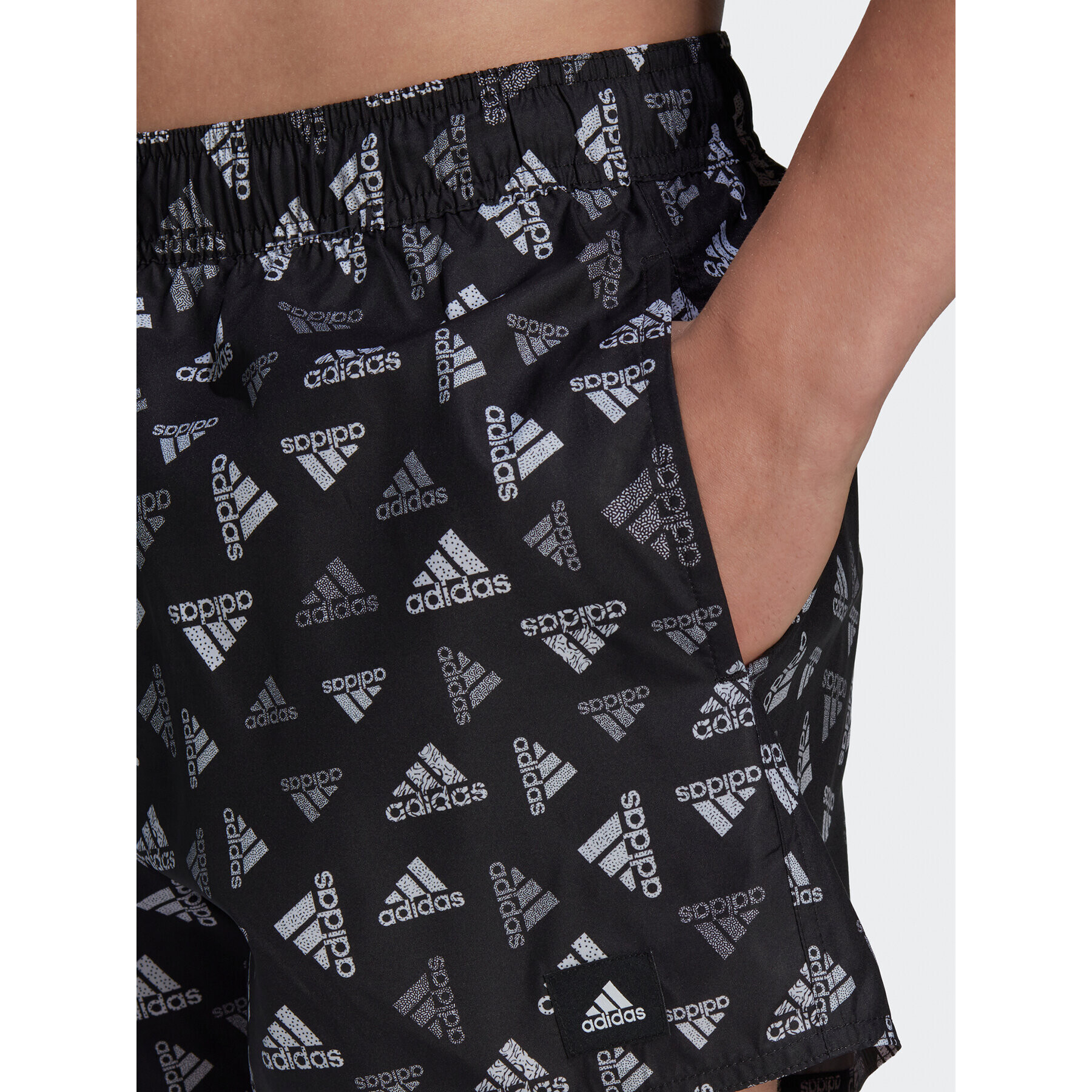 adidas Pantaloni scurți pentru înot Logo Print CLX Swim Shorts Very Short Length HT4345 Negru Regular Fit - Pled.ro