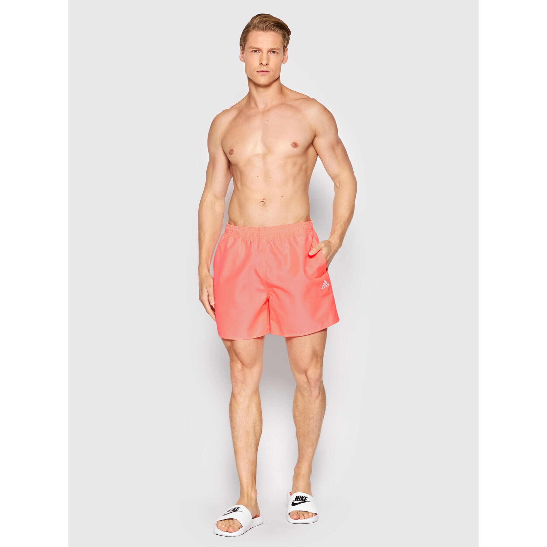 adidas Pantaloni scurți pentru înot Solid Swim HA0380 Roz Regular Fit - Pled.ro