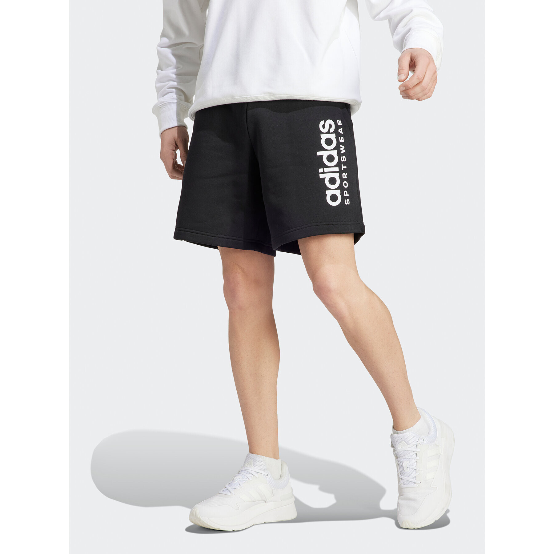 adidas Pantaloni scurți sport All SZN Fleece Graphic Shorts IC9792 Negru Regular Fit - Pled.ro