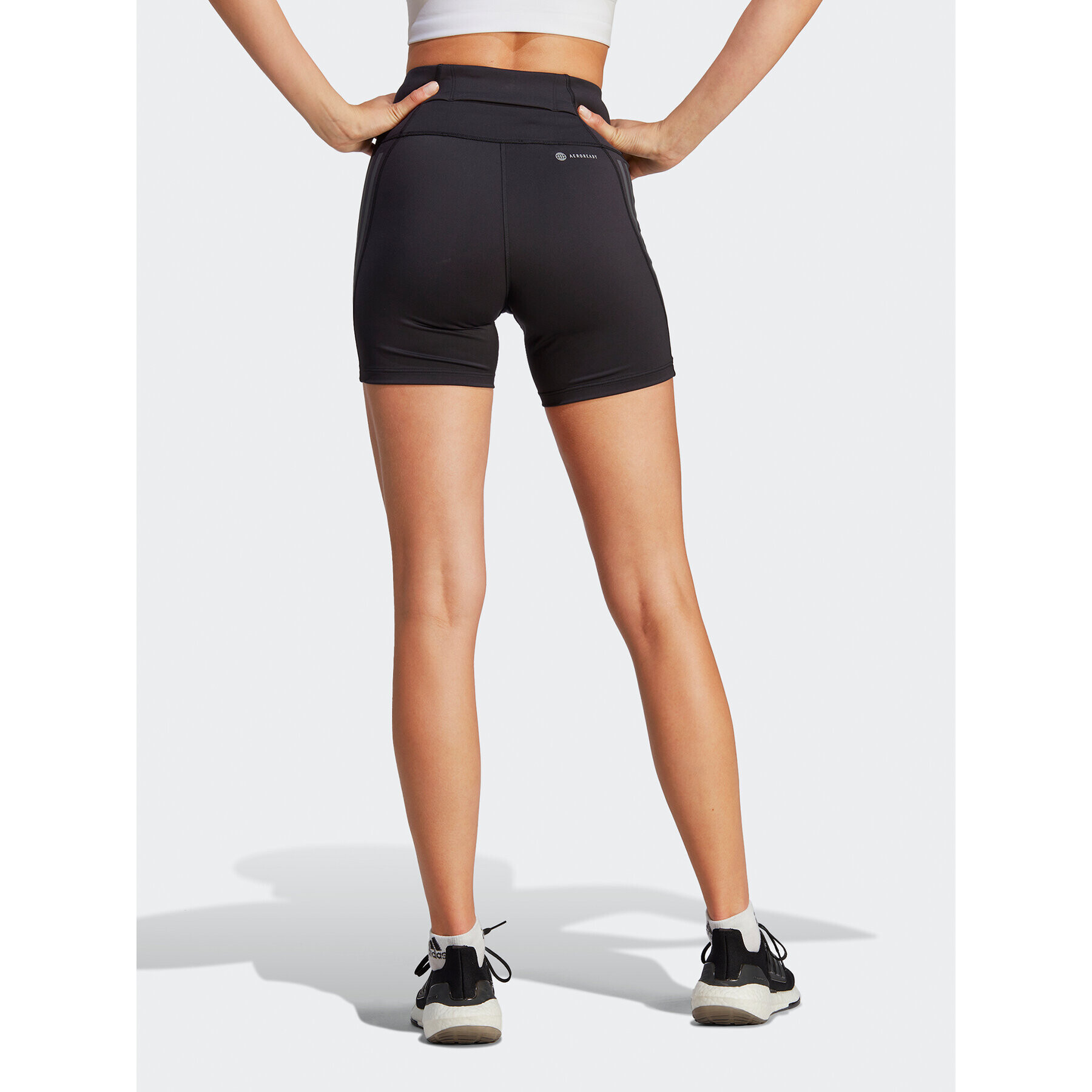 adidas Pantaloni scurți sport DailyRun 3-Stripes Five-Inch Short Leggings HS5452 Negru - Pled.ro