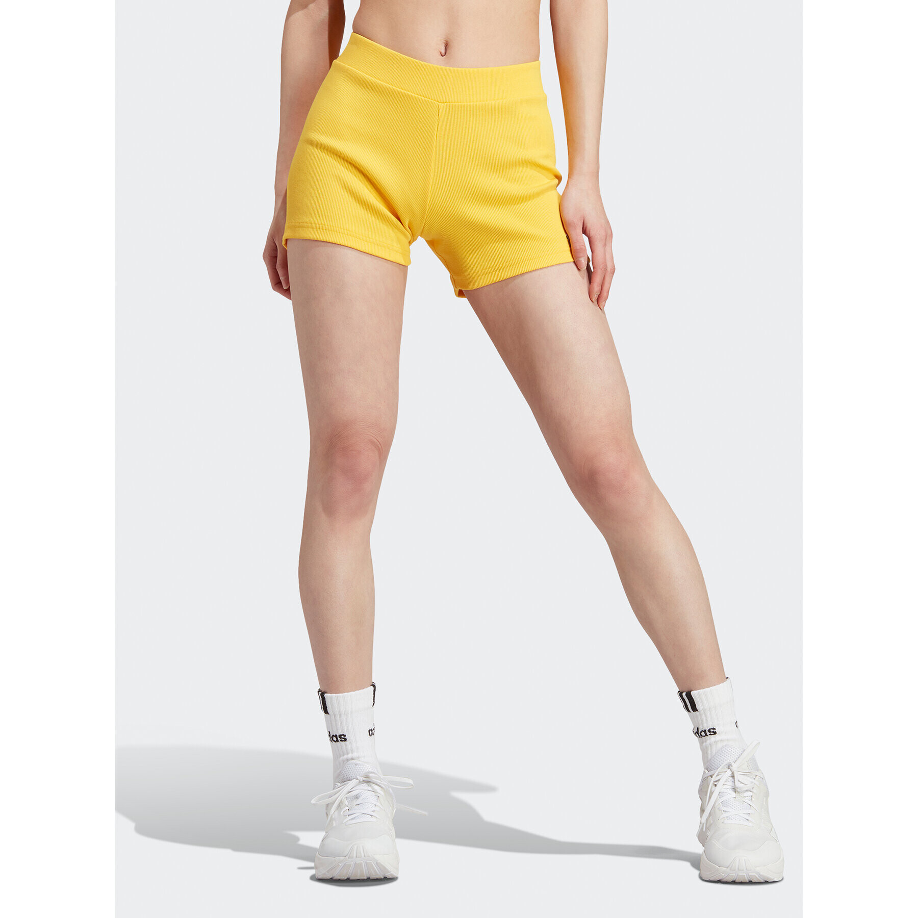 adidas Pantaloni scurți sport Lounge Rib Booty Shorts IC9453 Galben Fitted Fit - Pled.ro