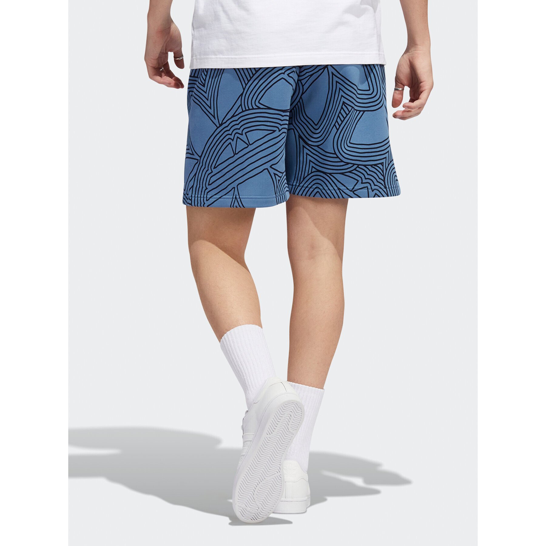 adidas Pantaloni scurți sport Original Athletic Club Allover Print HI2969 Albastru Regular Fit - Pled.ro