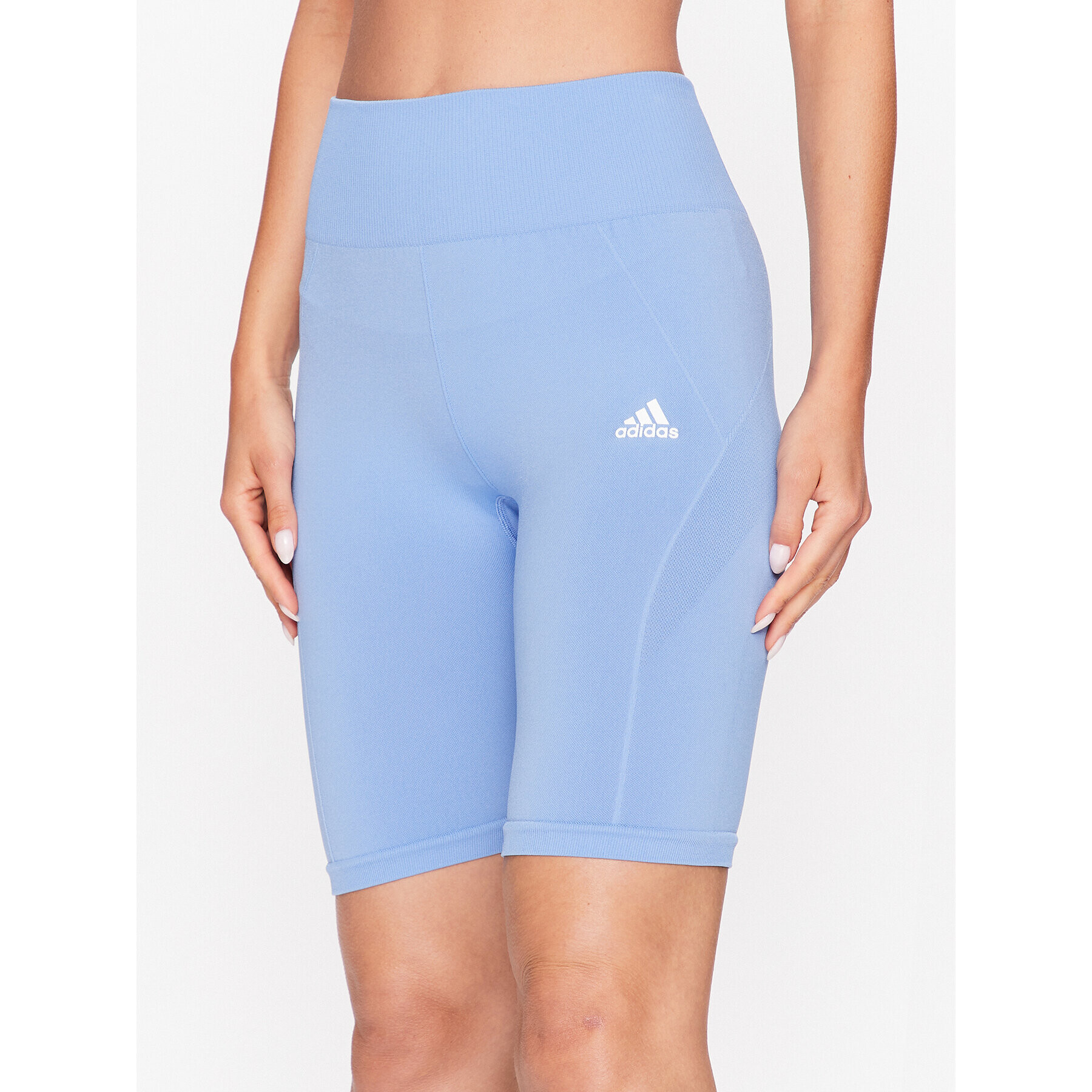 adidas Pantaloni scurți sport Training Seamless Short Leggings H49584 Albastru - Pled.ro