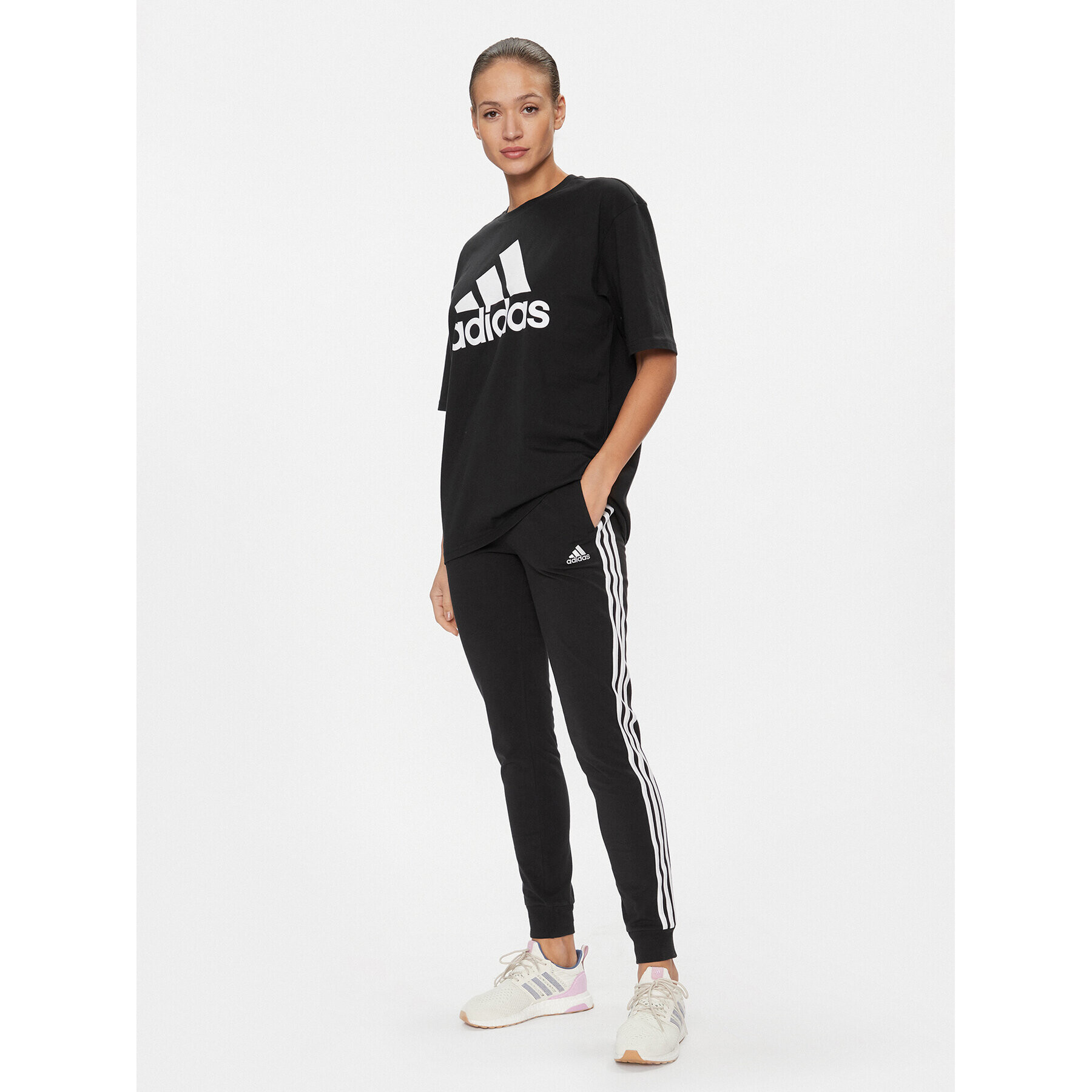 adidas Pantaloni trening 3-Stripes GM5542 Negru Slim Fit - Pled.ro