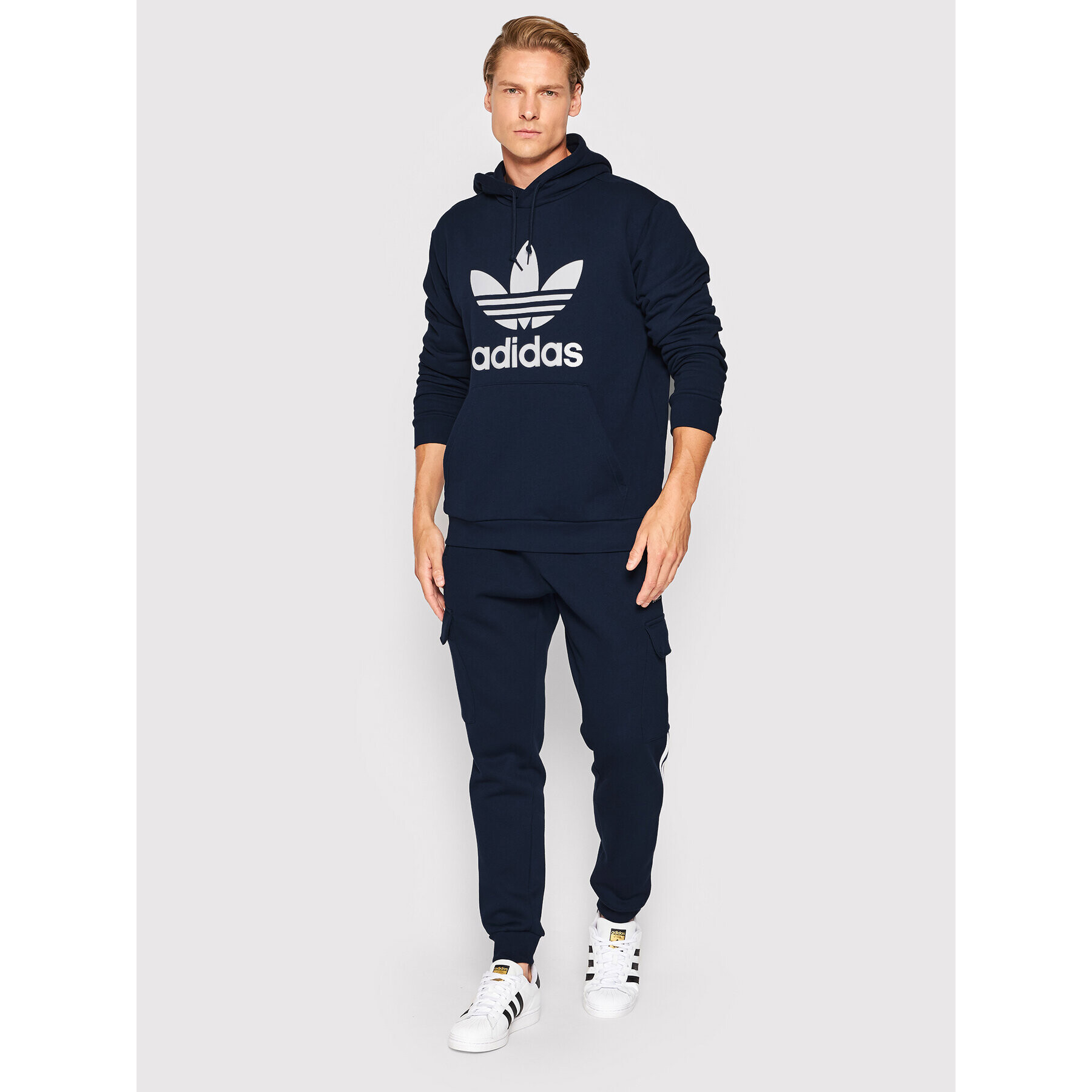 adidas Pantaloni trening 3 Stripes HK9687 Bleumarin Regular Fit - Pled.ro