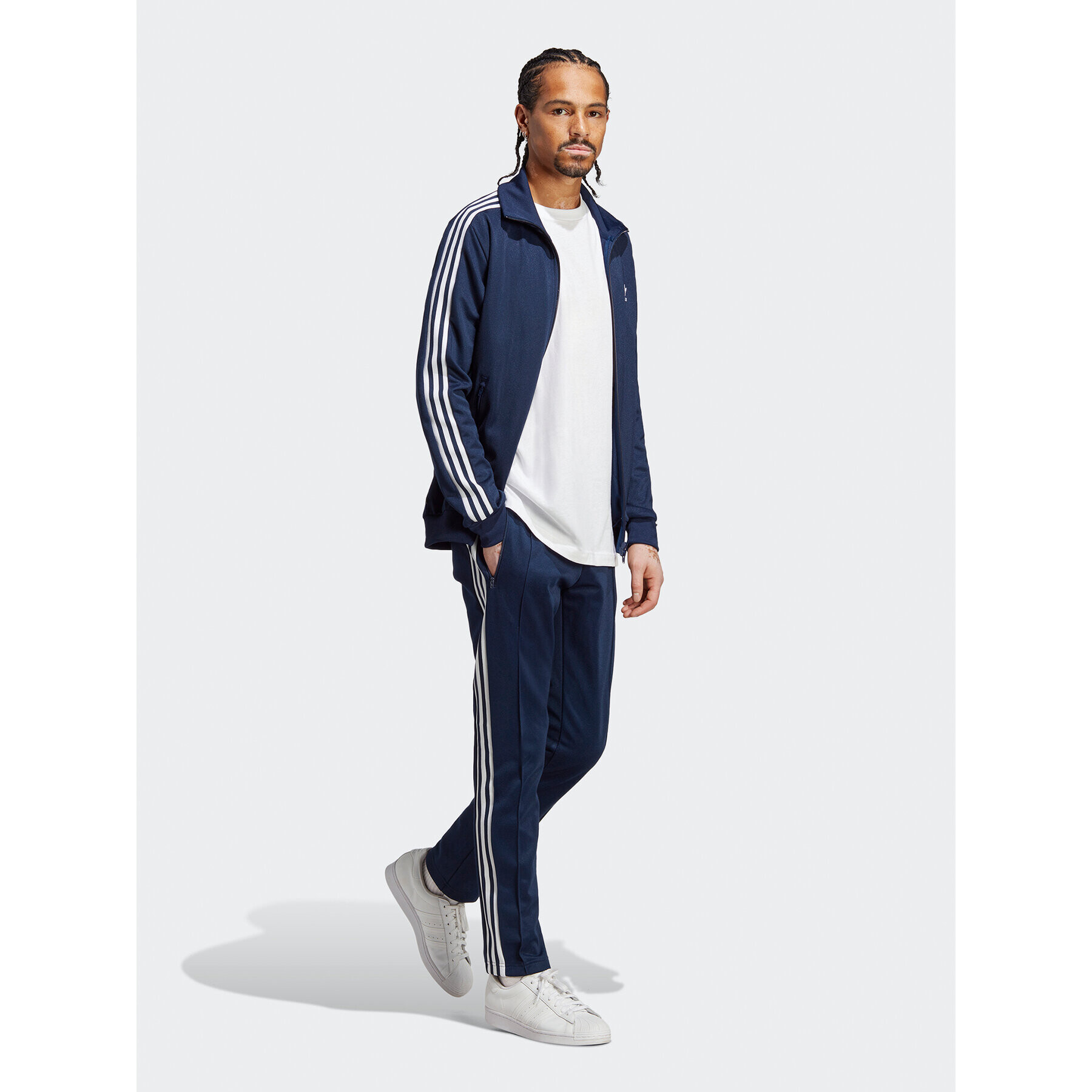 adidas Pantaloni trening adicolor Classics Beckenbauer IA4786 Bleumarin Slim Fit - Pled.ro