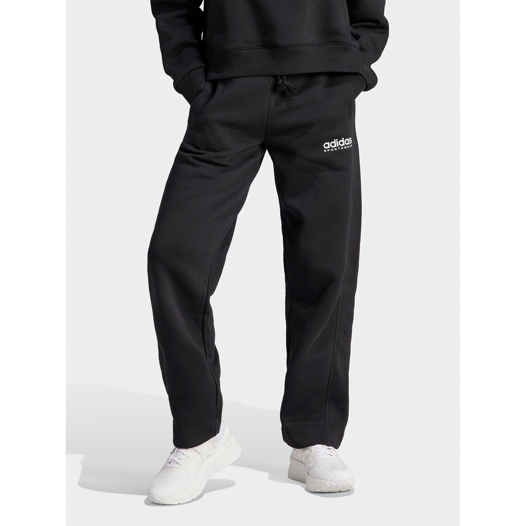 adidas Pantaloni trening All SZN Fleece Graphic HZ5802 Negru Loose Fit - Pled.ro