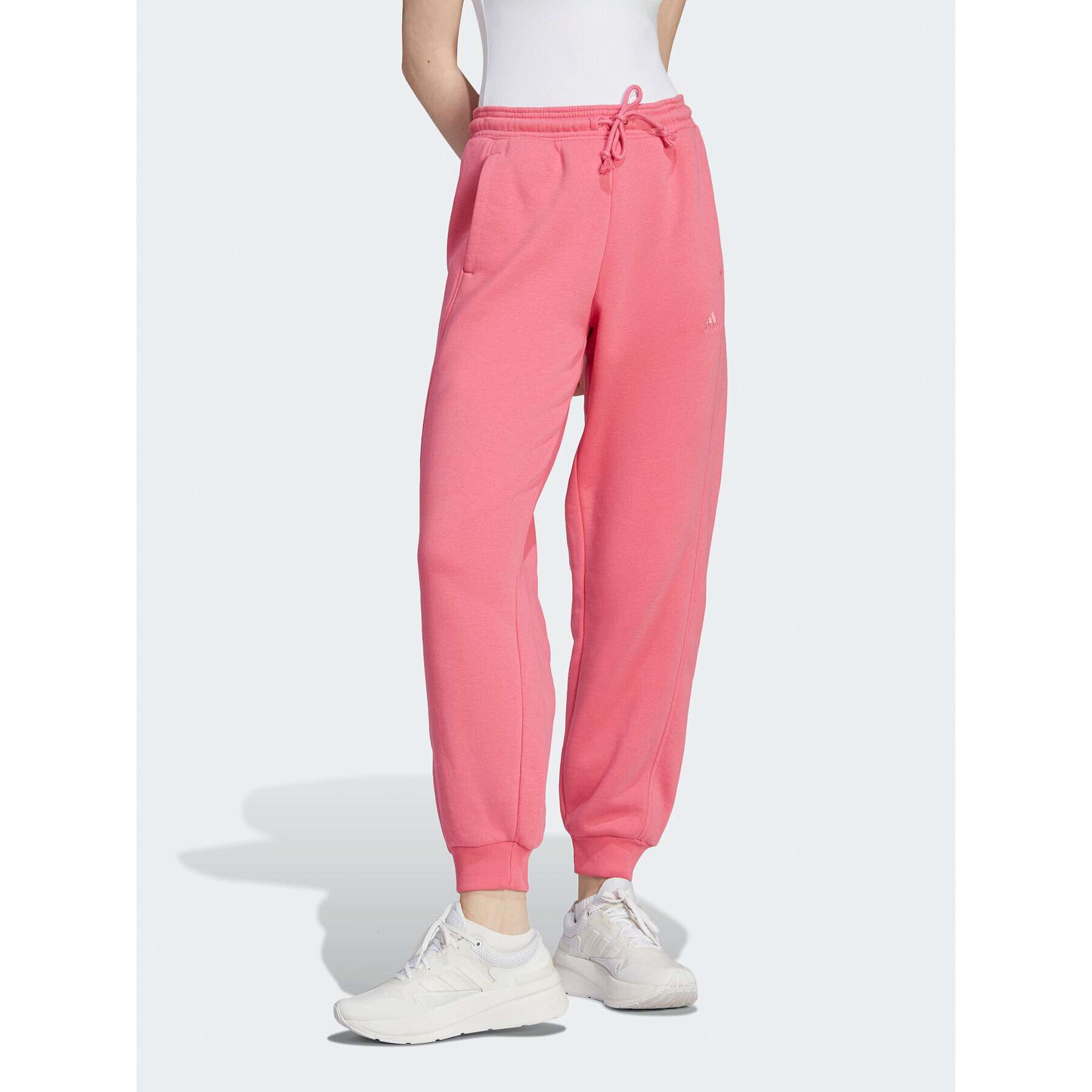 adidas Pantaloni trening ALL SZN Fleece IM0334 Roz Loose Fit - Pled.ro