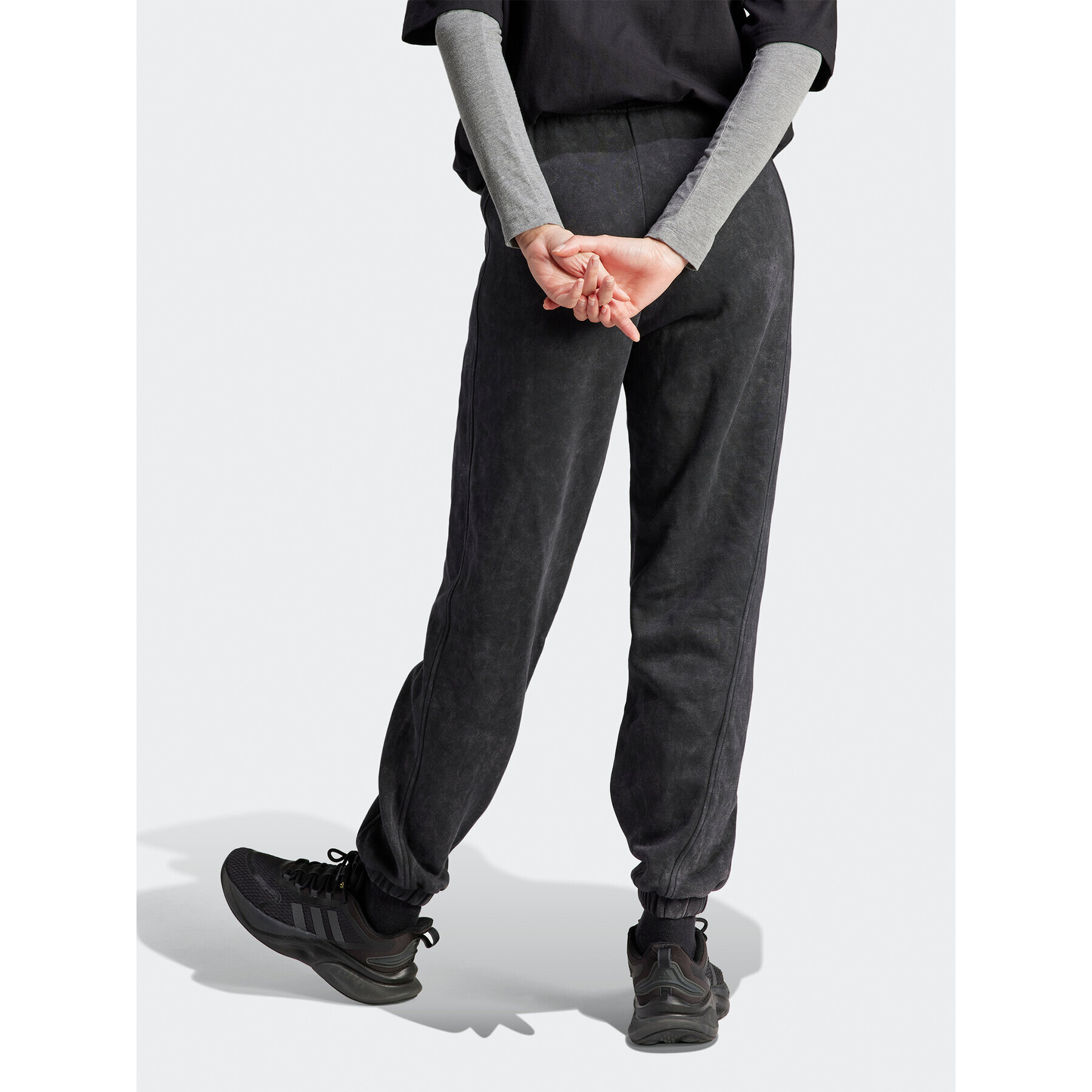 adidas Pantaloni trening ALL SZN Fleece Washed HZ2987 Negru Loose Fit - Pled.ro