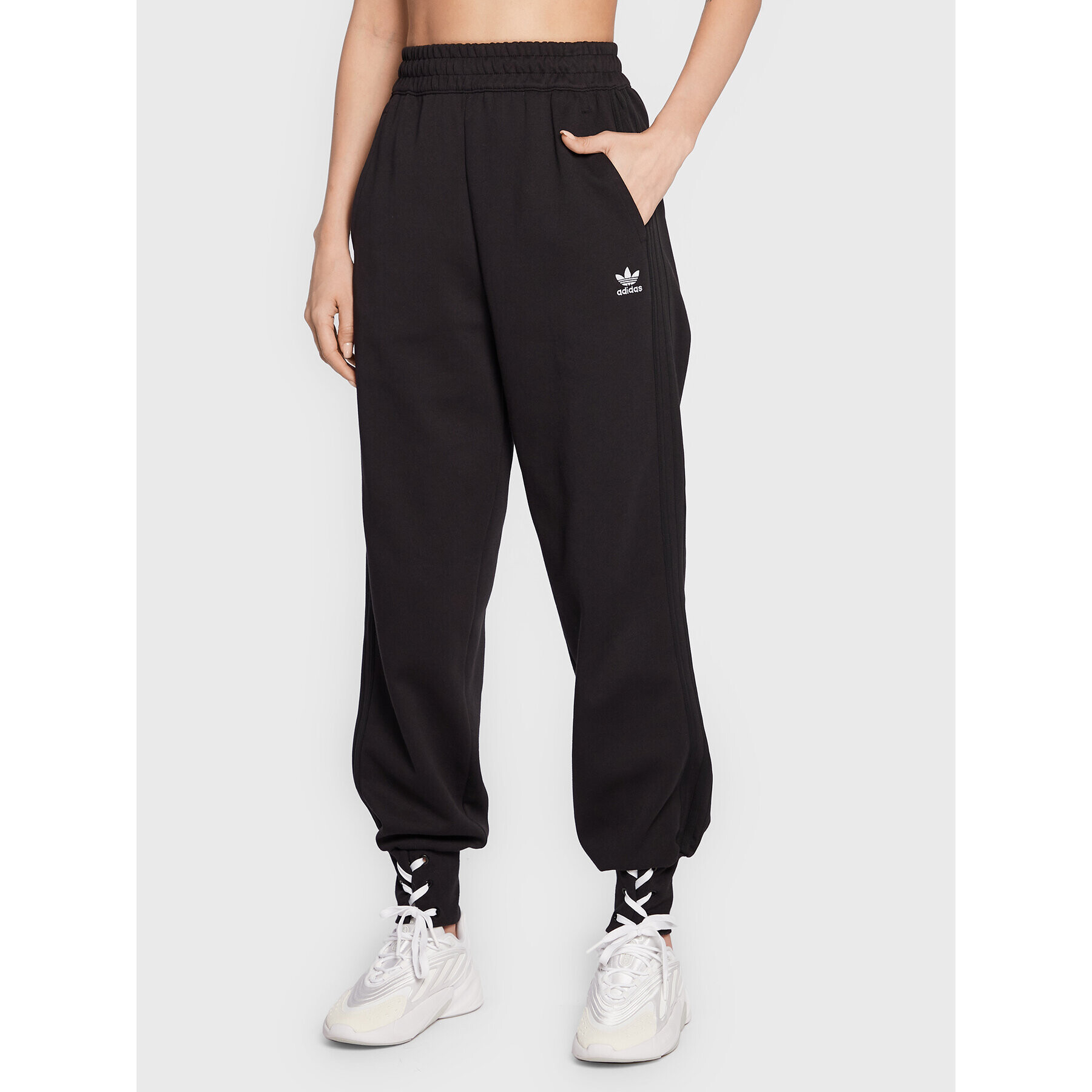 adidas Pantaloni trening Always Original Laced HK5064 Negru Regular Fit - Pled.ro