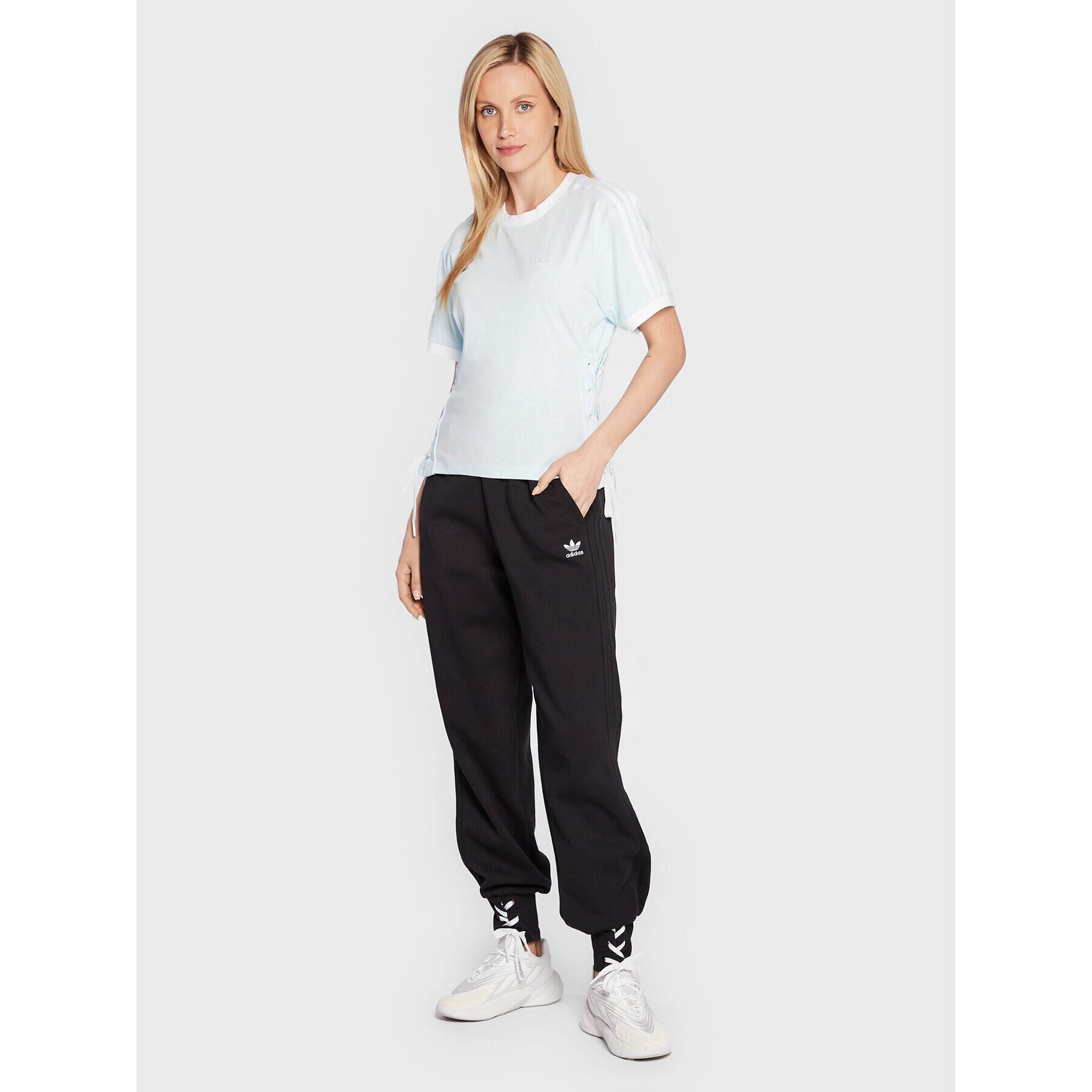 adidas Pantaloni trening Always Original Laced HK5064 Negru Regular Fit - Pled.ro